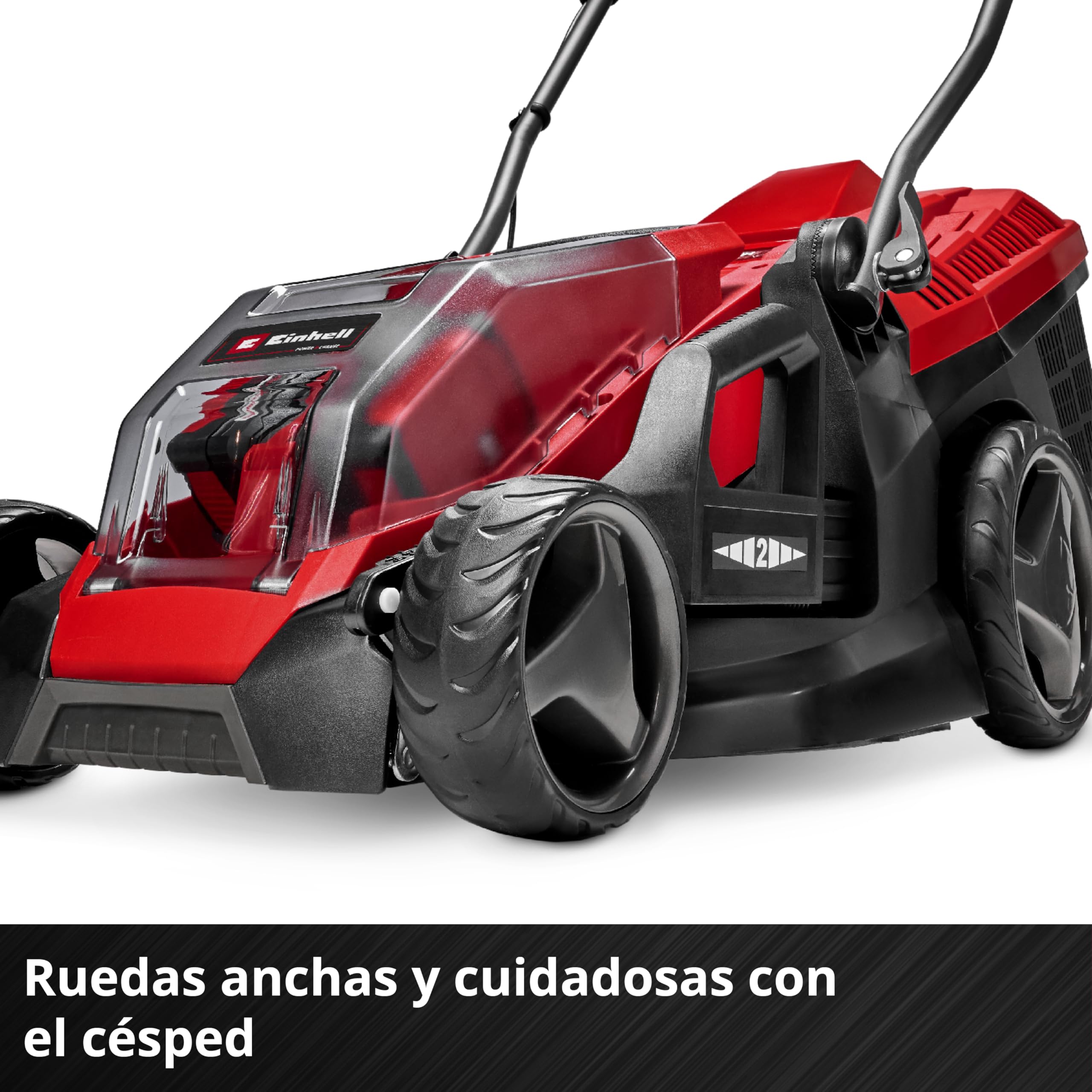 Einhell Cortacésped a batería GE-CM 36/36 Li Kit Power X-Change (36V, 36cm ancho de corte, hasta 400 m², Brushless, 40L bolsa recolectora, 25-75 mm altura de corte, con 2x4,0 Ah batería y 2x cargador)