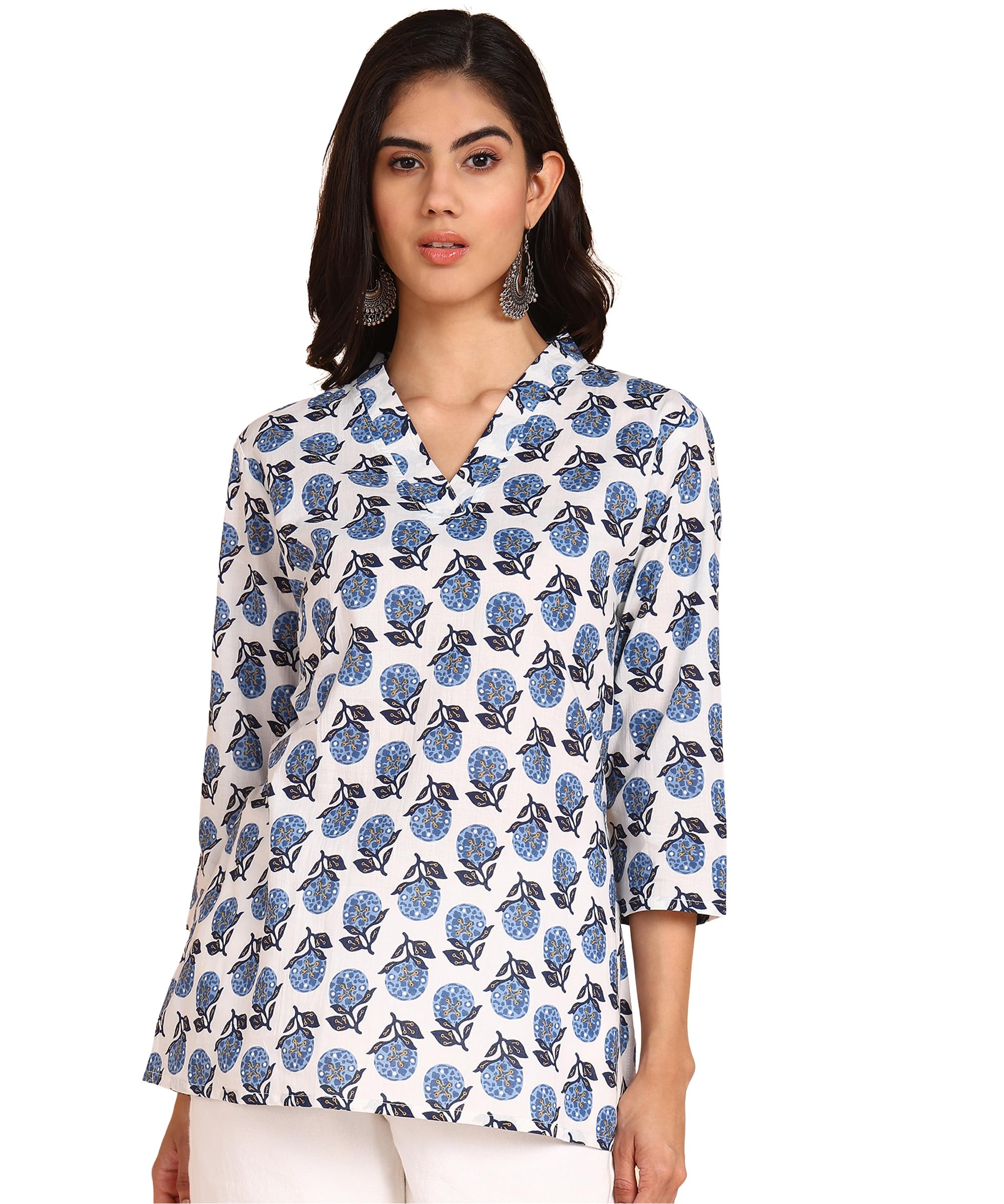 Authentic Pure Cotton Hand Printed Short Kurtis for Women-image-27