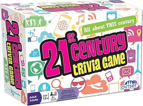 Juego de trivia del siglo XXI, juego de fiesta, juego familiar, juego de viaje, divertido y fácil de jugar, 1200 preguntas de trivia, para 2 o más