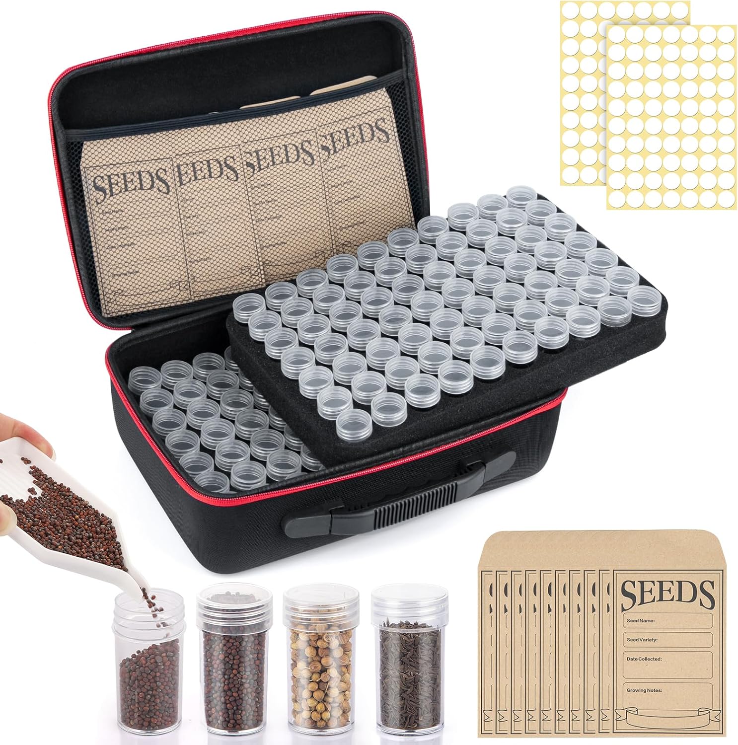 Amazon.com: 140 Slots Seed Organizer Storage Box with 20PCS Seed ...