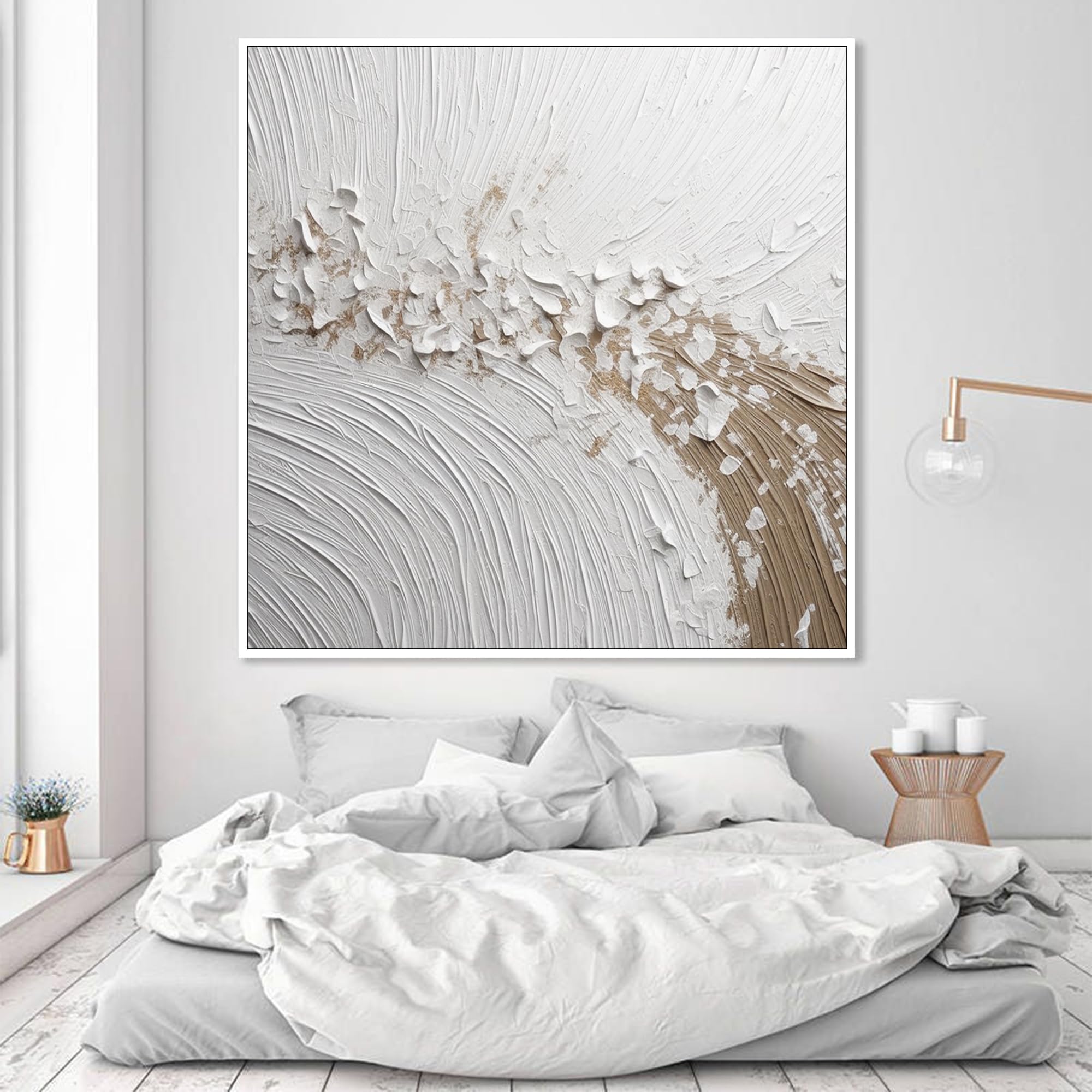 Amazon.com: Original Black White Tones Abstract Impasto Texture