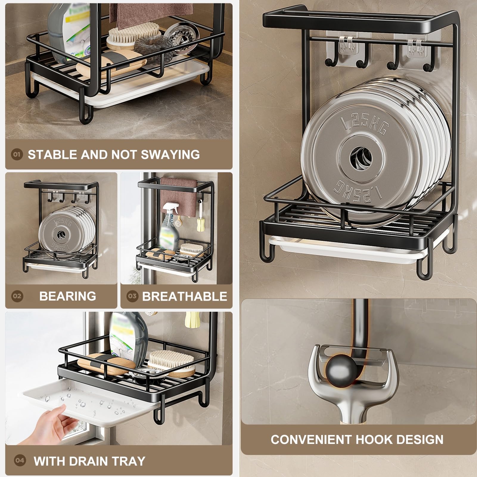 Organizador De Especias, Rejilla para Secar Platos Rejilla para Horno De Microondas, con Bandeja De Escurridor, Portavasos Y Portautensilios, para Baño, Dormitorio, Cocina