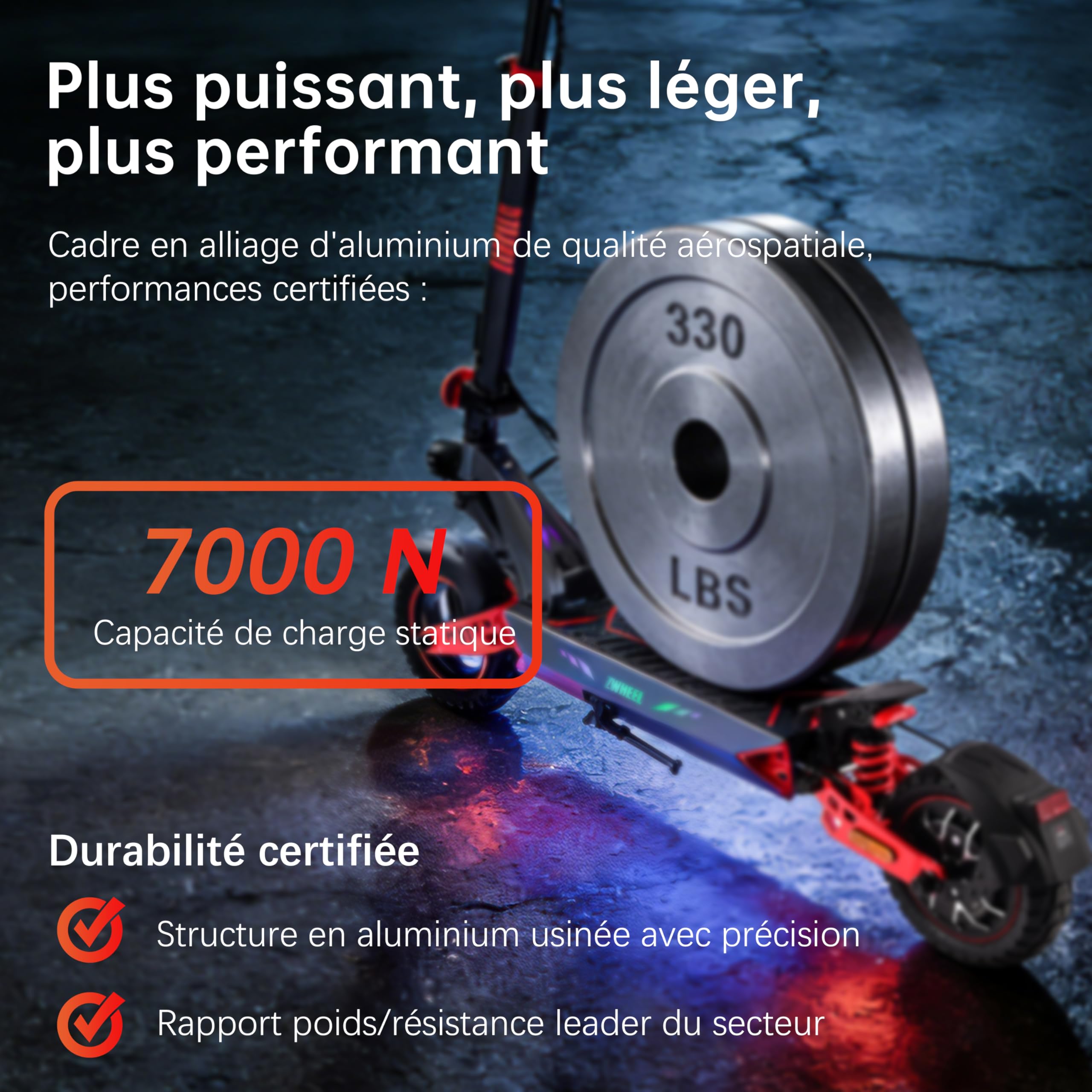 D3 Trottinette Électrique Adulte Tout Terrain, Trottinette Double Moteur avec Batterie 48V 20Ah, Pneus Vacuums 10", Amortisseur à Ressort & Freins à Disque Hydrauliques