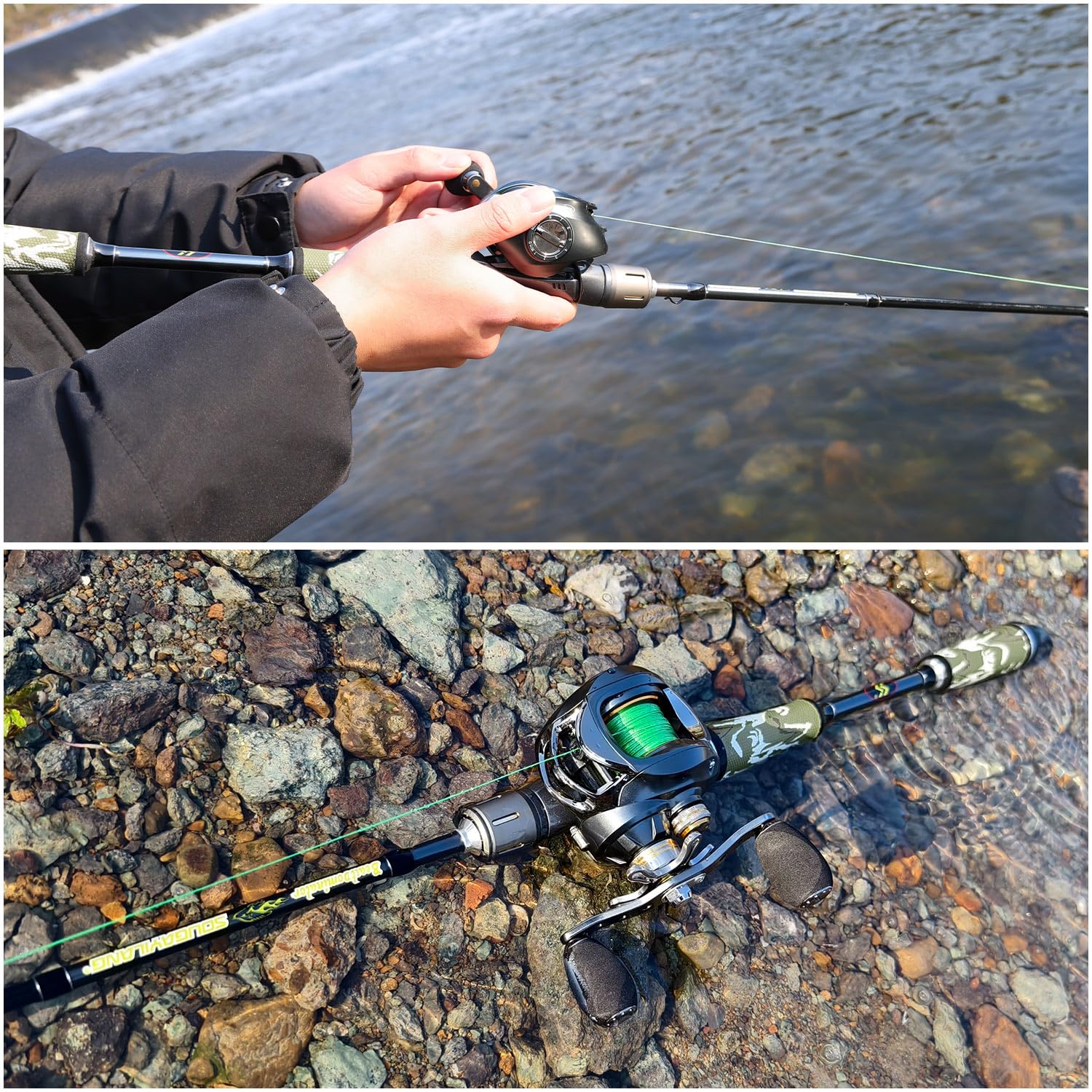 Sougayilang Baitcasting Moulinet de pêche, 11+1 roulements blindés, système de Frein magnétique Moulinet de pêche en Eau Douce et en Eau salée pour la Carpe, la Truite, la brème, etc.