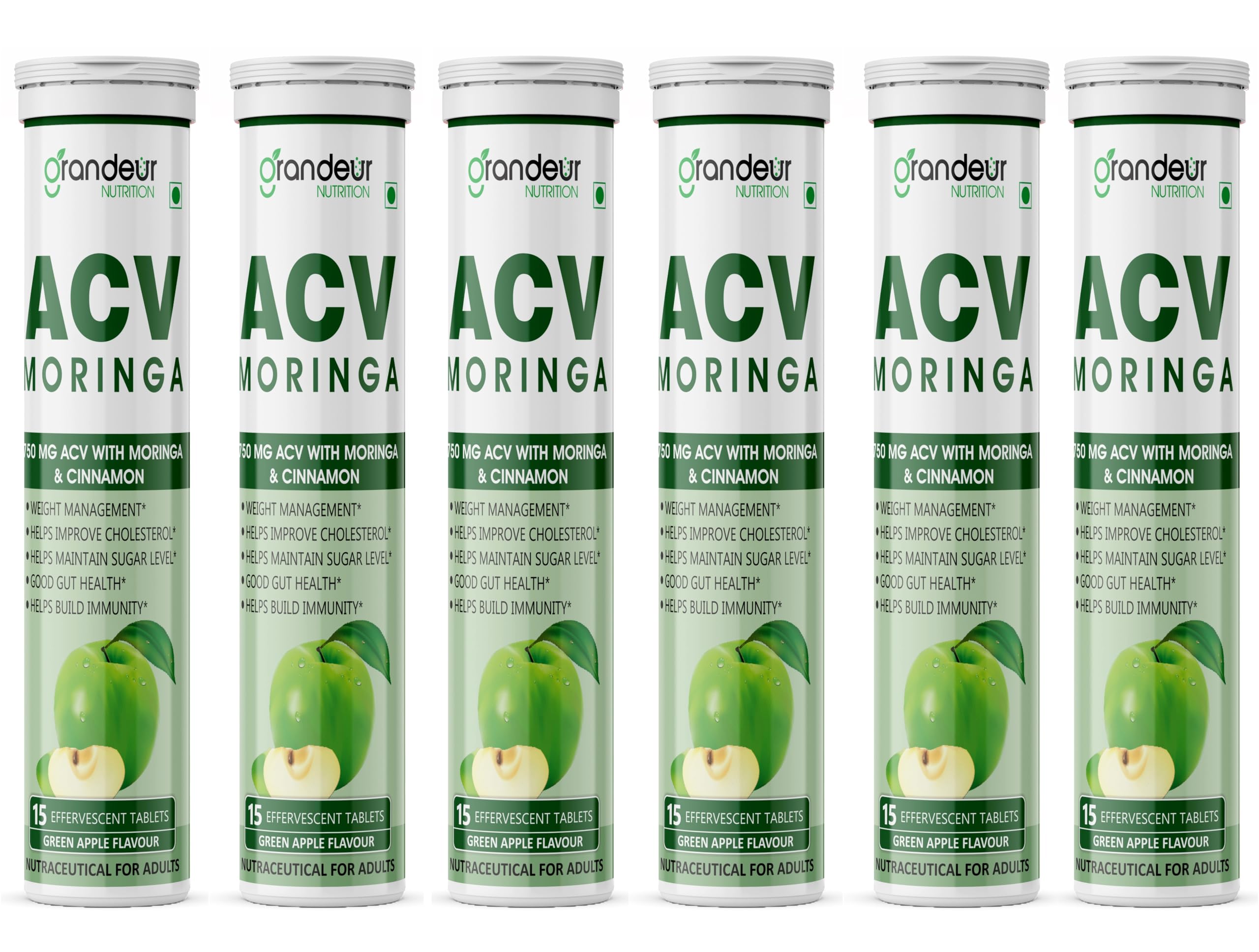 Grandeur ACV Moringa Apple Cider Vinegar Tablets 750mg, Green Apple, 60 tab — Amazon image 29