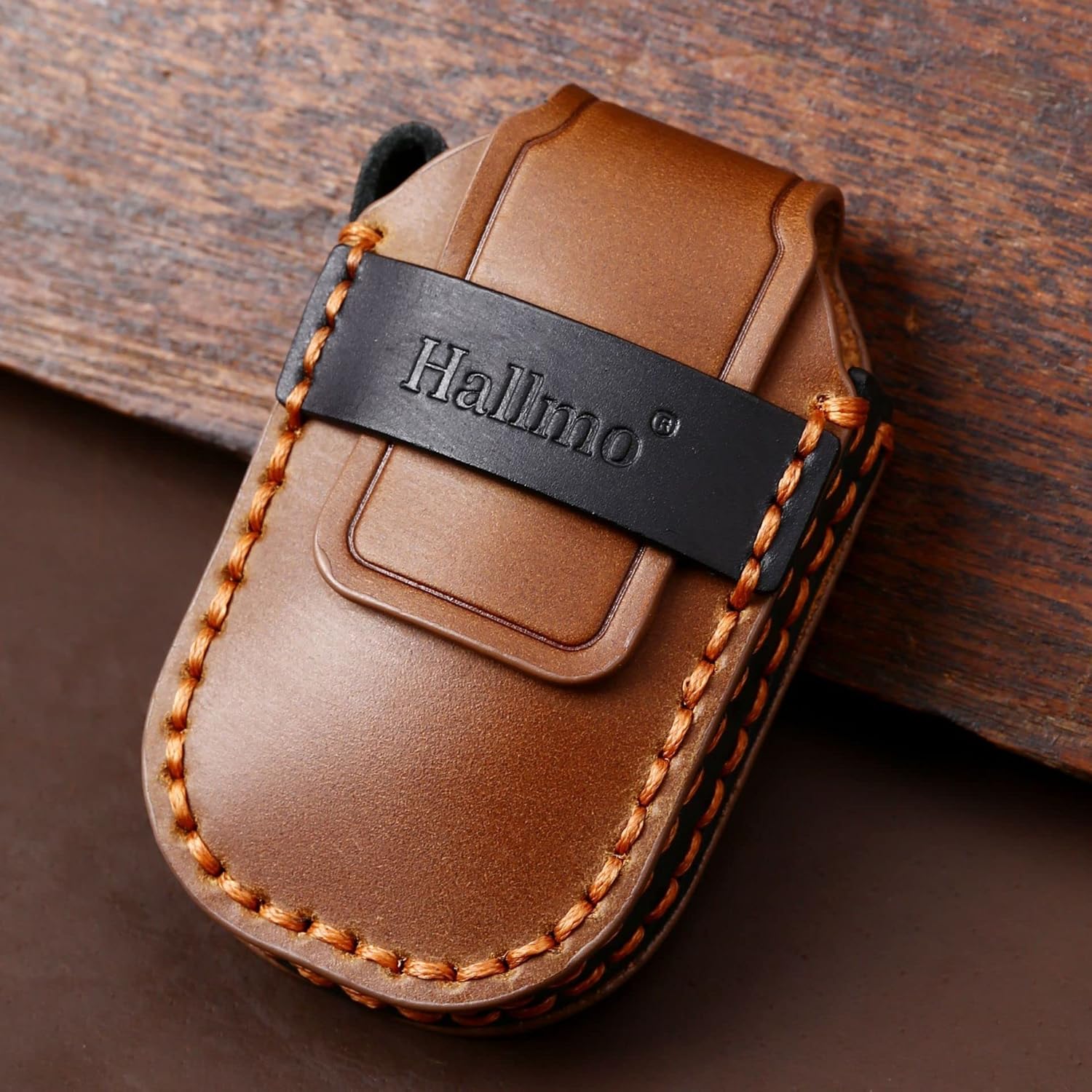 ontto 4-Button Car Key Case Leather Key Fob Cover with Keychain Stylish Key Shell Compatible with Honda Civic Accord 2022 Brown