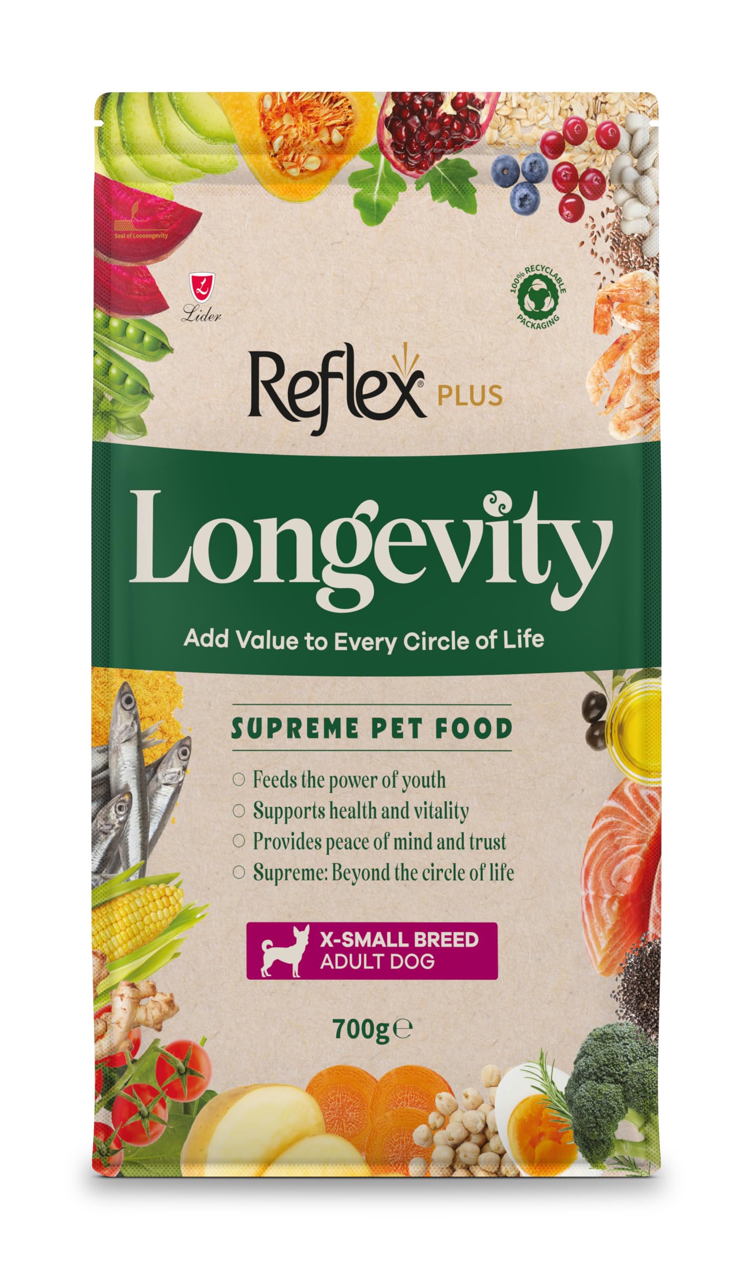 Reflex Plus Longevity Çok Küçük Irk Yetişkin Köpek Maması 700g