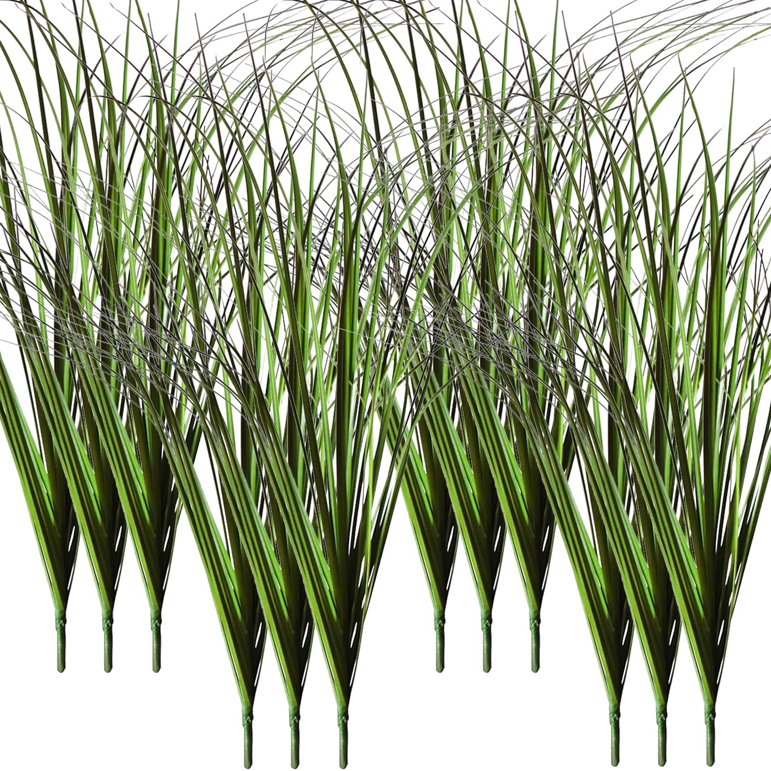 YEAHLEE Outdoor Faux Grass Realistic Artificial Grass Plant Fresh Decorative Artificial Plants for Home Garden Outdoor Decor (Green, 12 Pcs)
