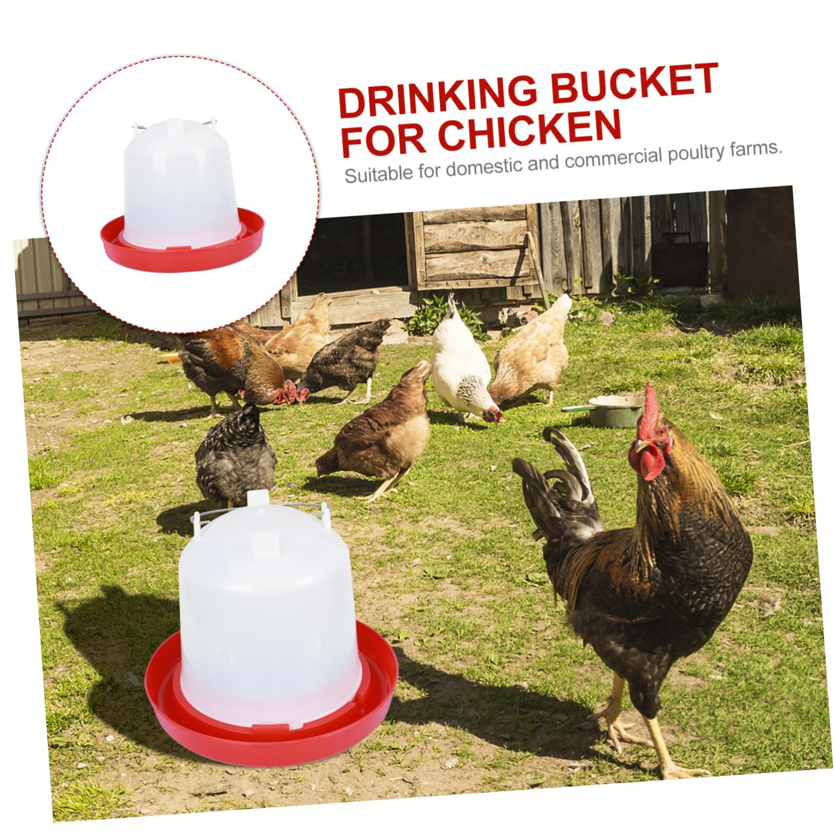 ORFOFE Abbeveratoio Automatico per Pollame e Pulcini, Secchio Acqua da 12 Litri in Plastica Spessa per Allevamento, Facile da Pulire e Smontare, Adatto a Fattorie e Galline Stili multipli