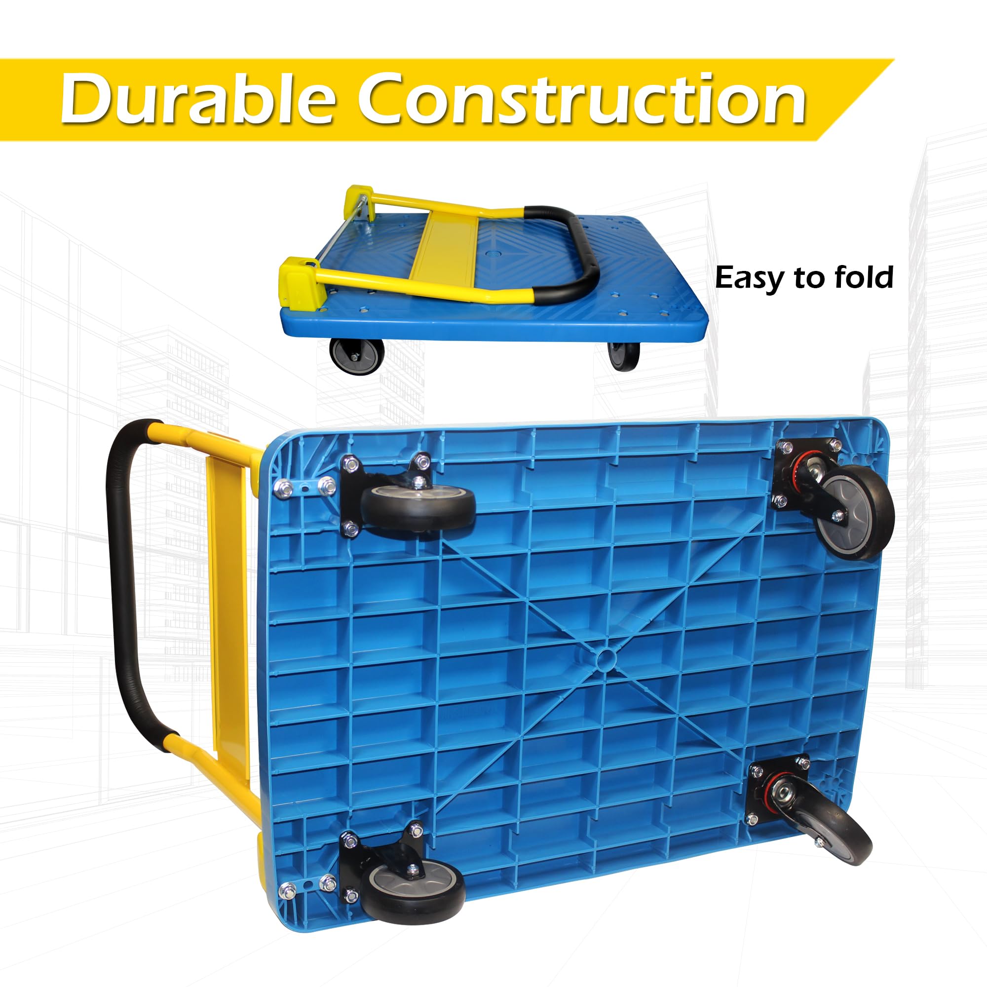 Maxworks Snapklik.com : MaxWorks 50888 PP Foldable Heavy Duty Platform Truck ...
