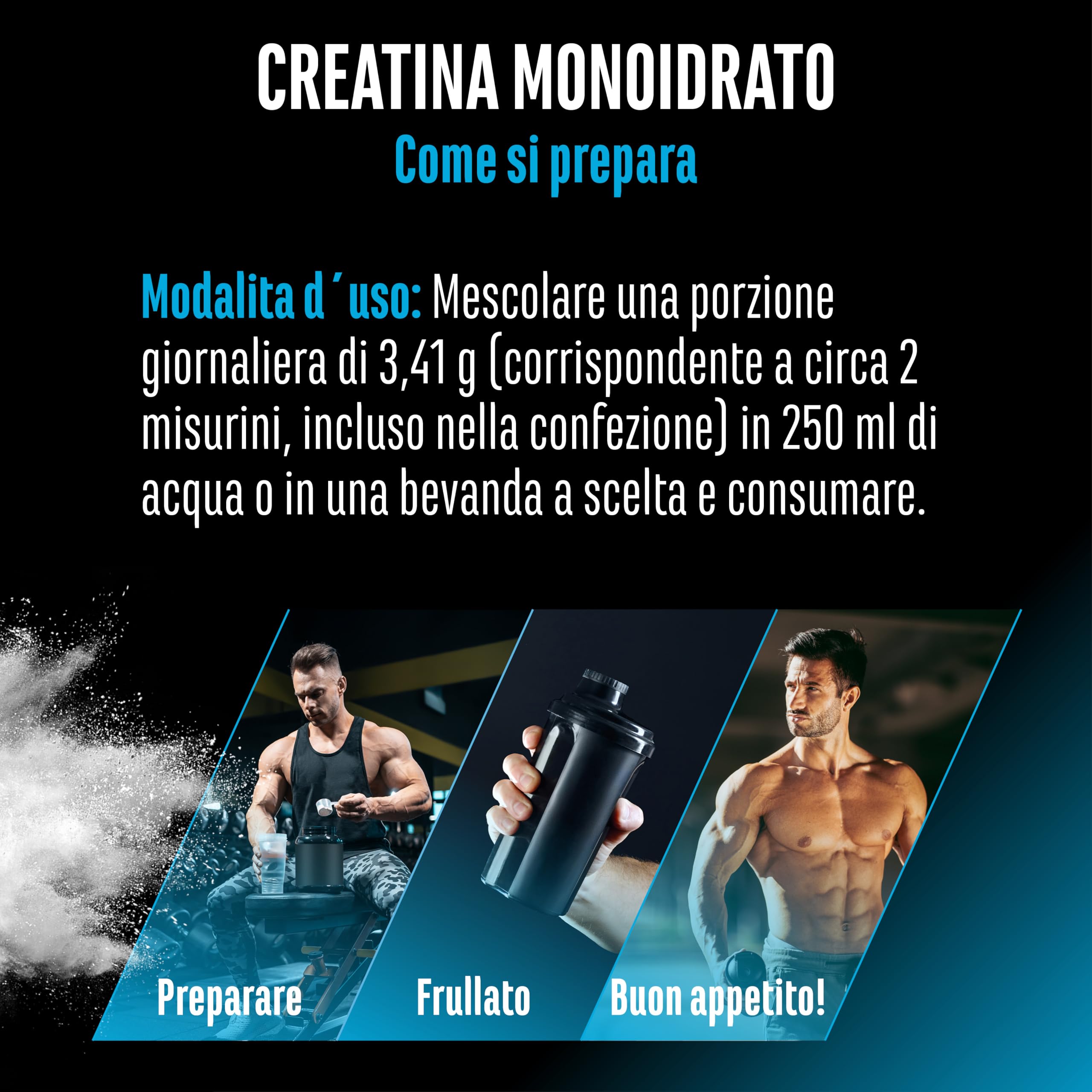 Creatina in polvere - 1kg / 1000 g - Creatina monoidrato in polvere - Solubilità ottimale e microfine - Vegan - 293 applicazioni - Qualità testata