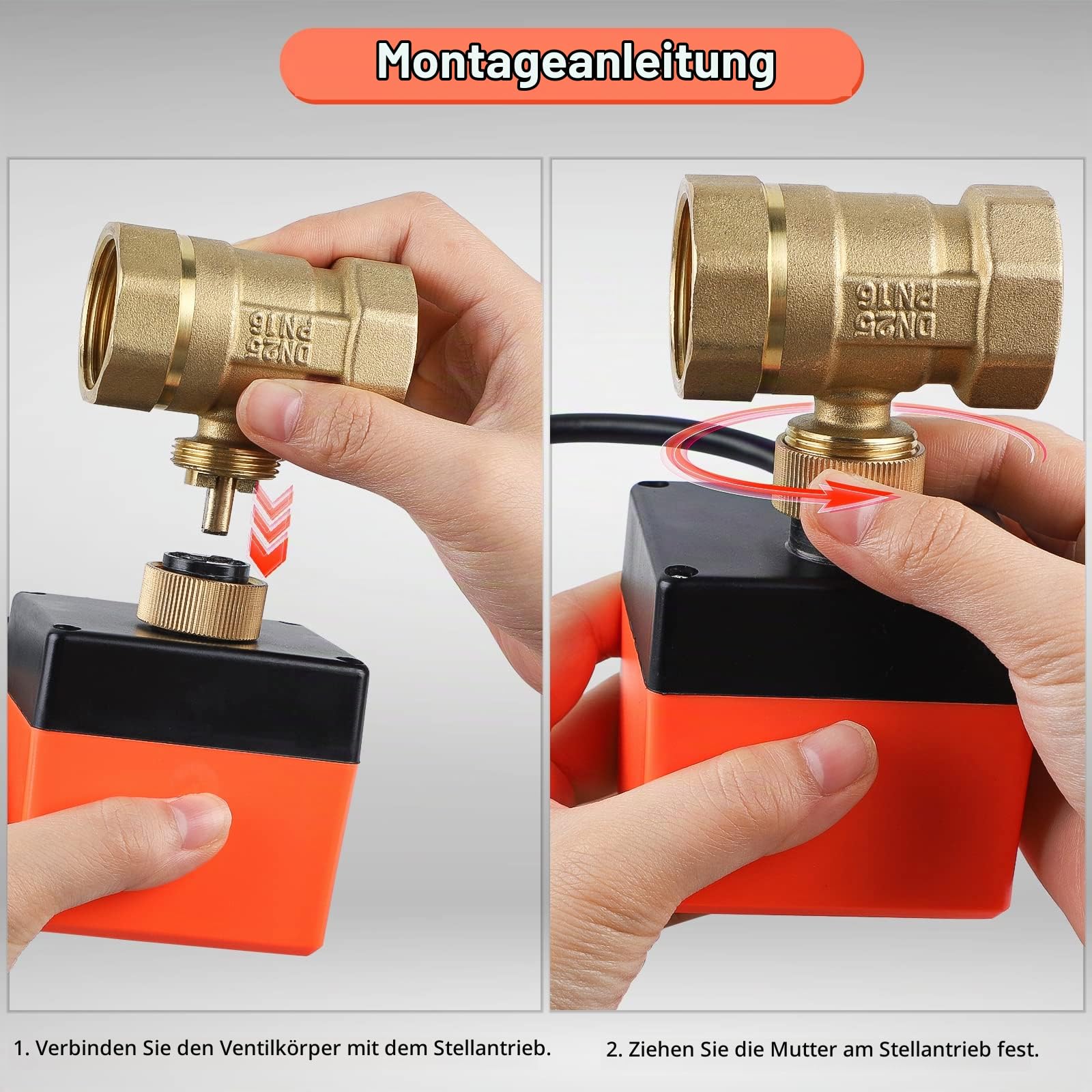 SWAWIS 2 Wege Zonenventil Kugelventil Motorkugelhahn DN25 G1 Zoll AC 230V