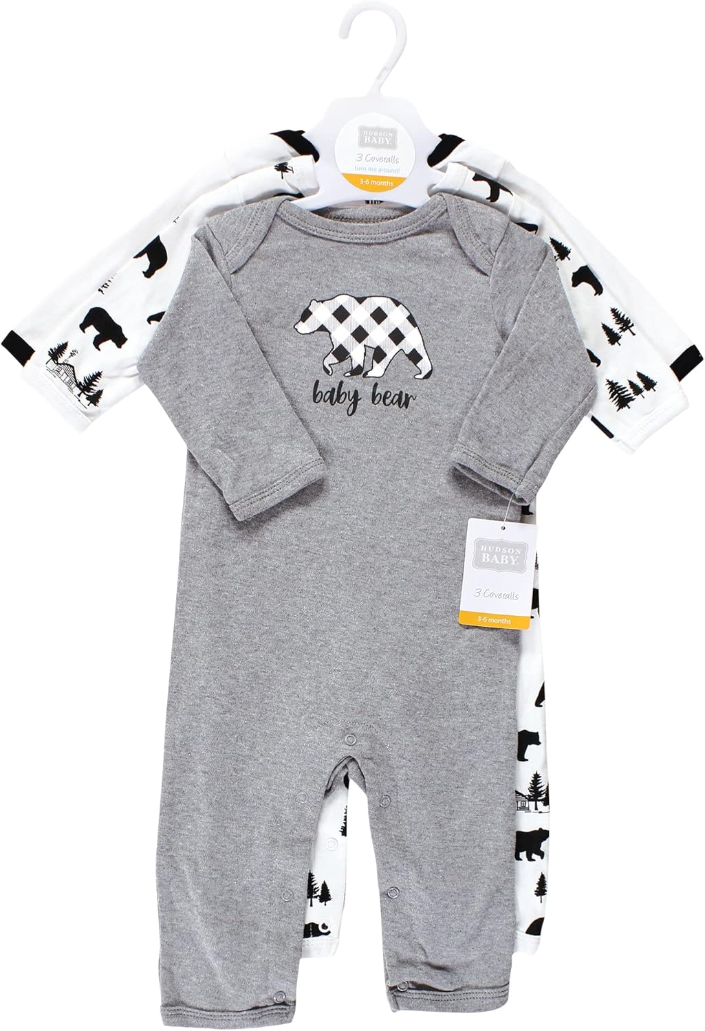 Hudson Baby Baby Coveralls, Gray Black, 12-18 Months - Image 2