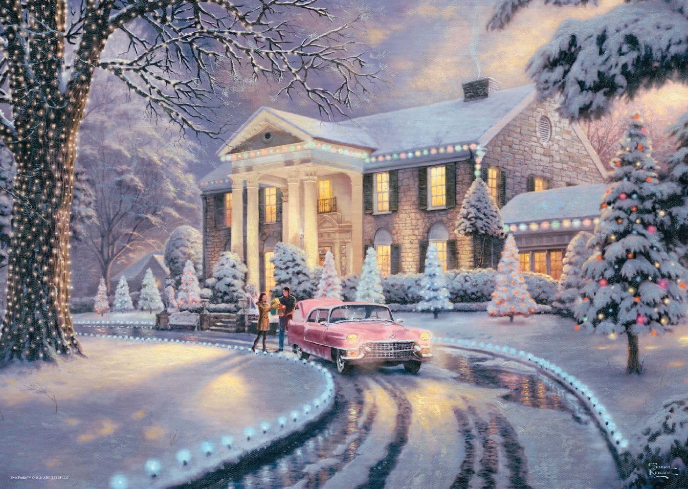 Schmidt Spiele Thomas Kinkade 58781 Graceland Christmas Jigsaw Puzzle, 1000 Pieces, Multi-Coloured