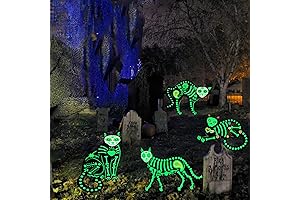 4Pcs Halloween Decorations Outdoor Fluorescence Skeleton Cat