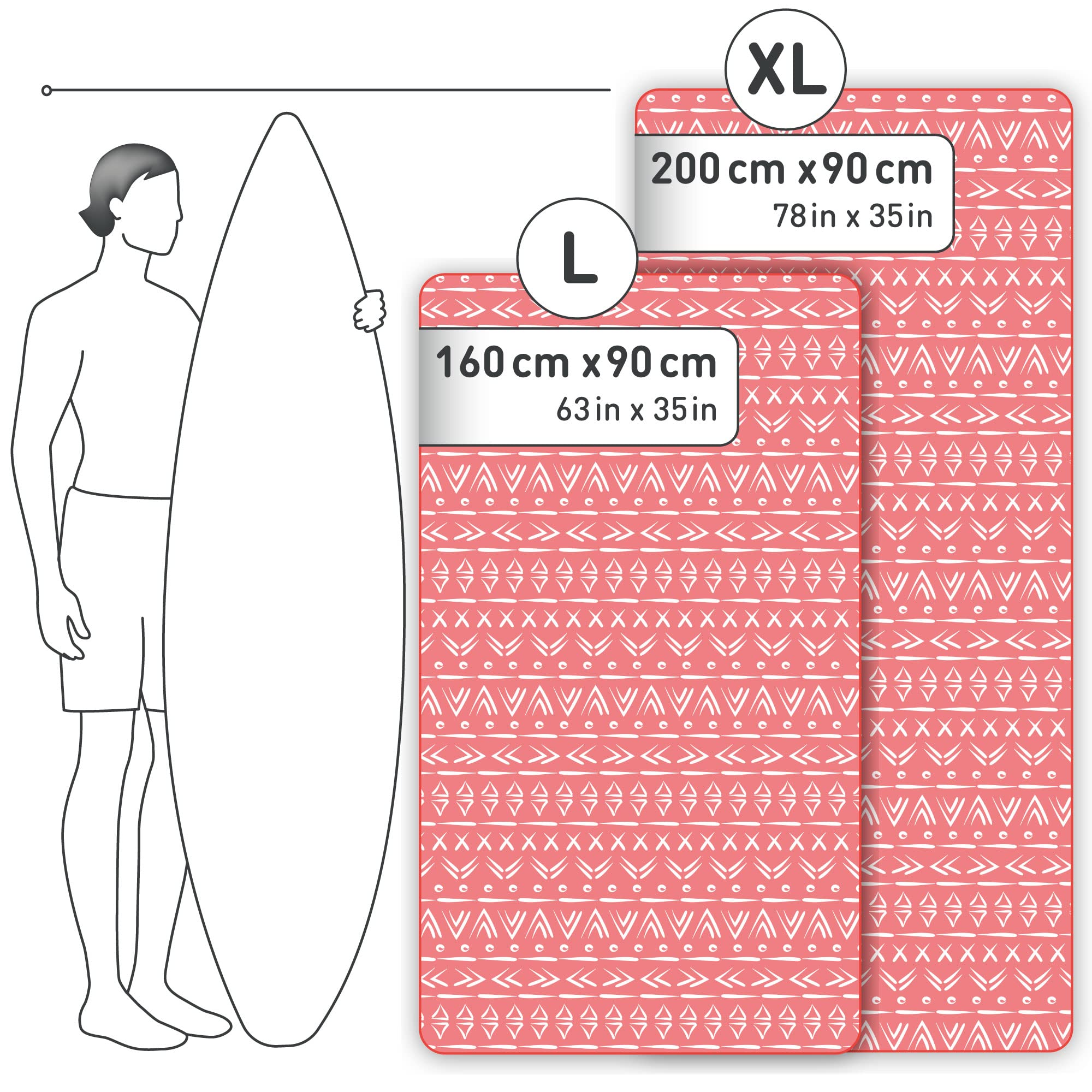 Fit-Flip Telo Mare microfibra – leggero, fine e ad asciugatura rapida - Asciugamano Microfibra Grande Telo Mare XXL - 100% riciclato - Tepee 160x90cm