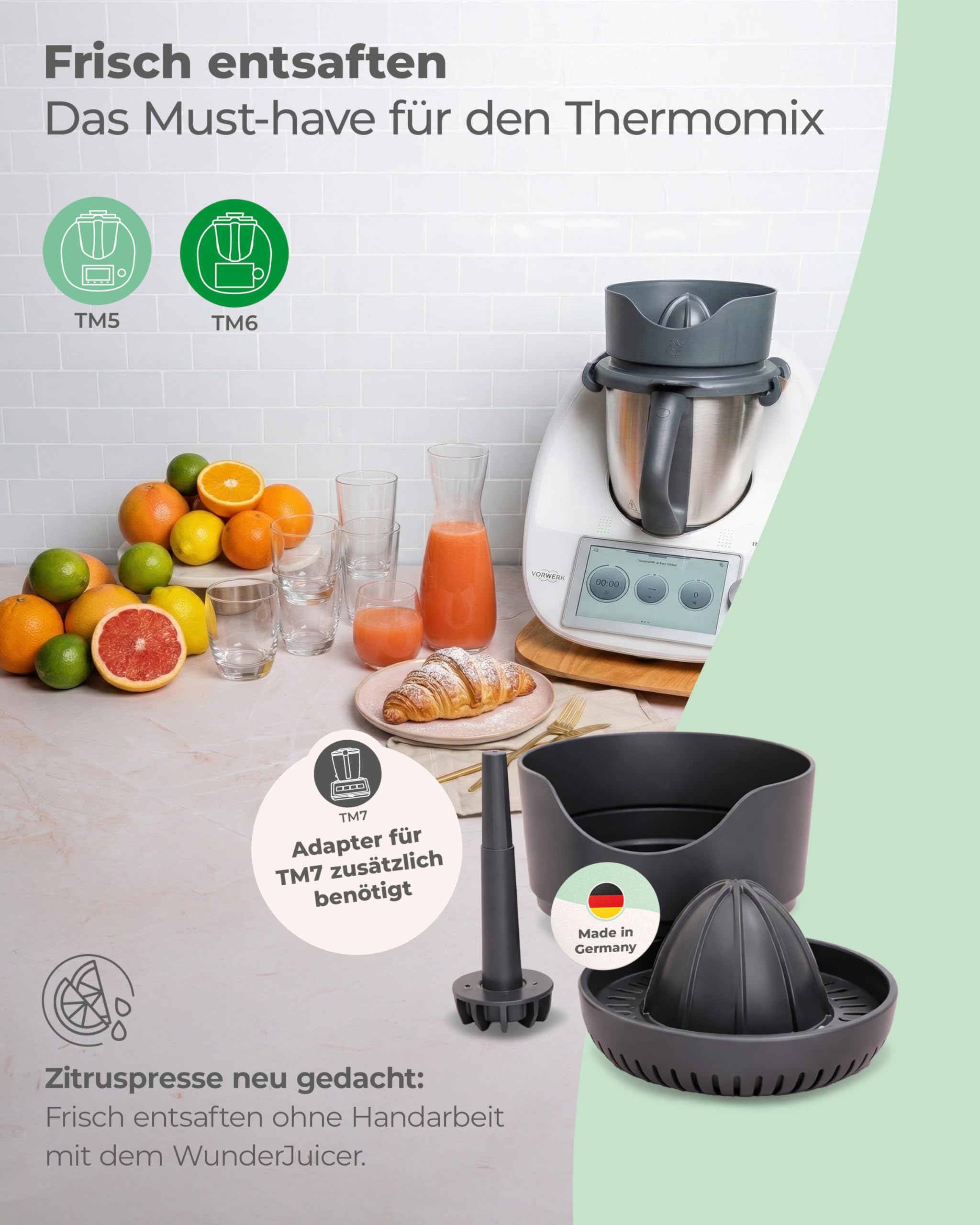 Wundermix - WunderJuicer® Saftpresse für Thermomix TM6, TM5 & TM31 • Zitruspresse & Entsafter • Made in Germany