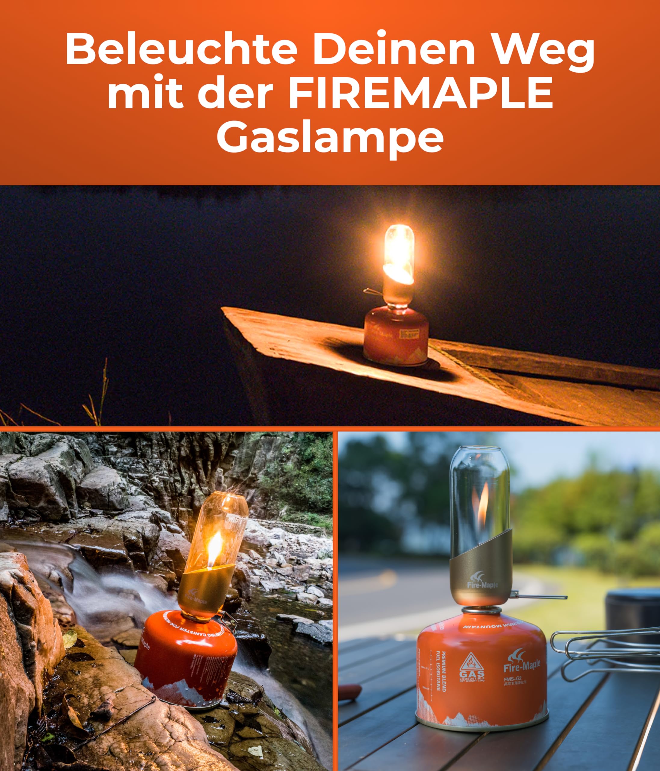 Orange Gaslampe
