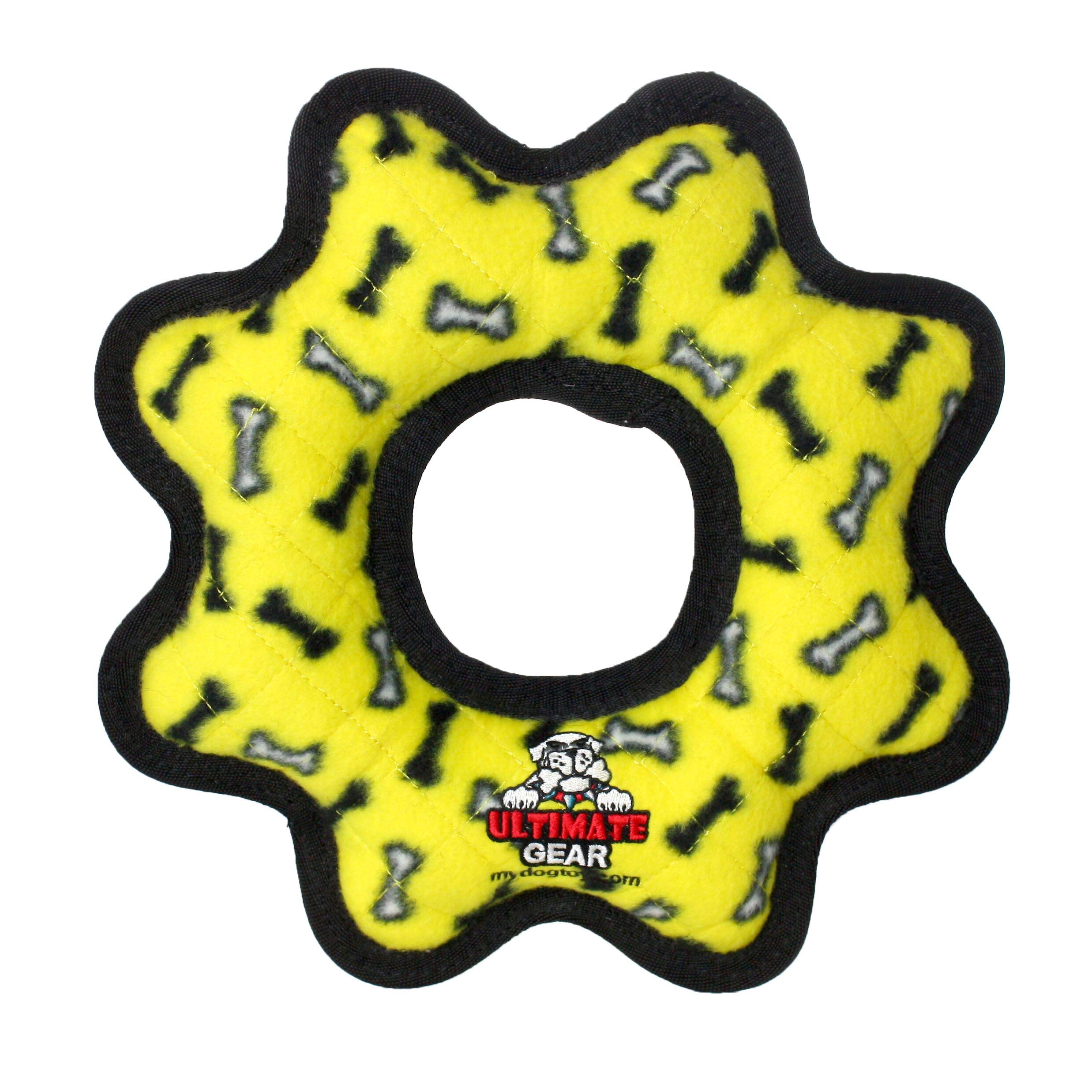 TUFFY- World's Tuffest Soft Dog Toy- Ultimate Gear Ring-Squeakers - Multiple Layers. Made Durable, Strong & Tough.Interactive Play (Tug,Toss & Fetch).