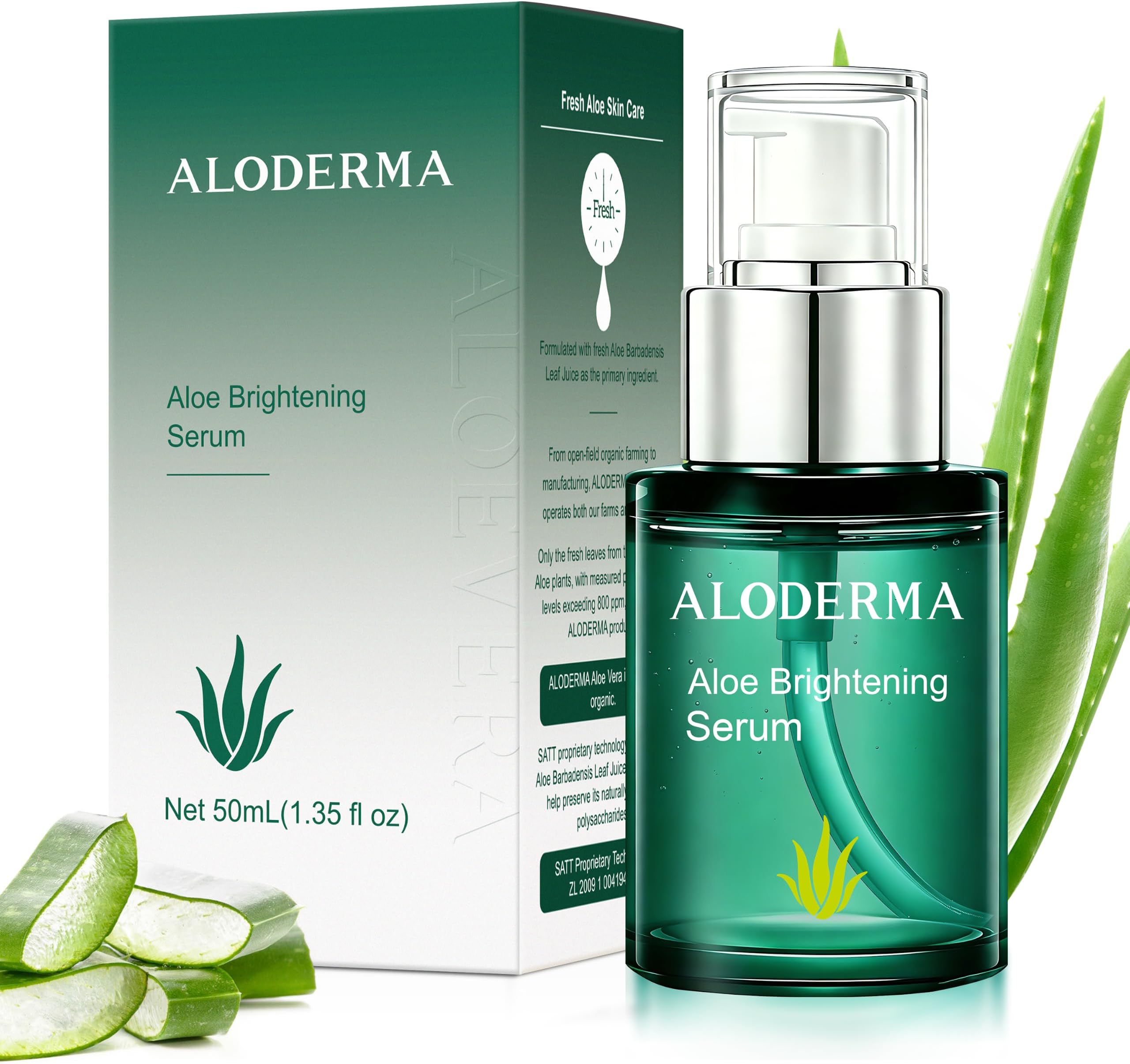 - Aloderma Aloe Brightening Serum for Face, Vitamin C & Niacinamide 1.7 oz