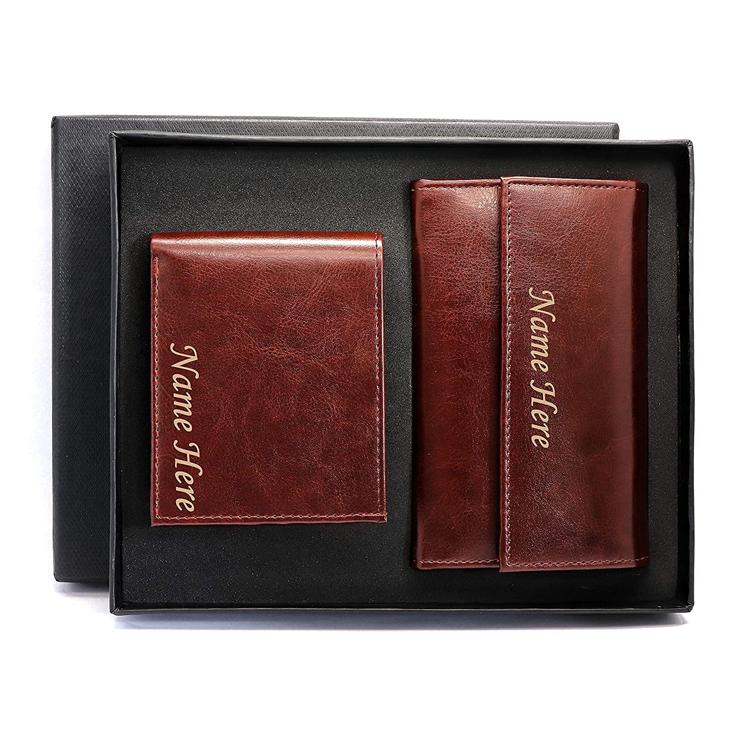 crownlit Personalized Combo of Ladies and Gents Wallet with Name | Customized Gifts for Couple-picture-53