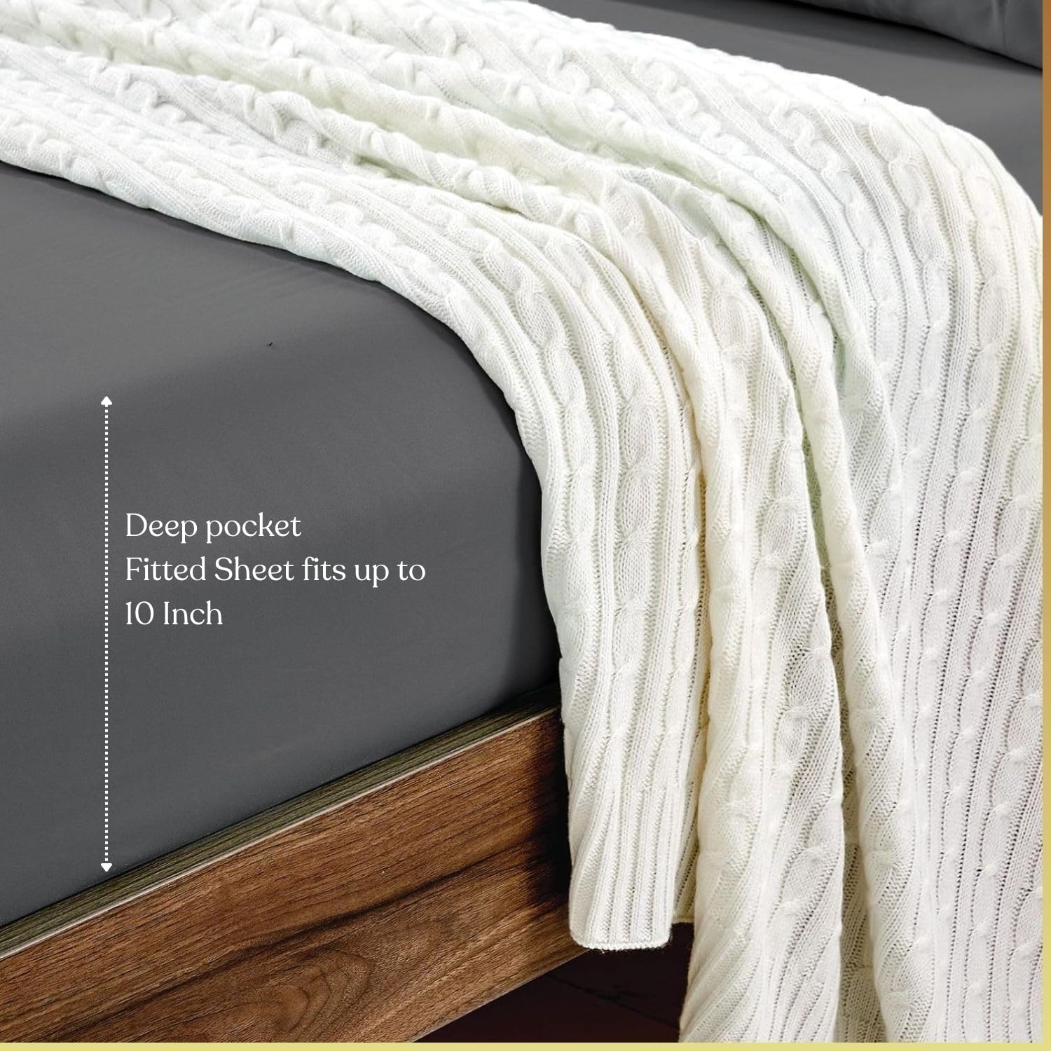Lukeville's Cot Sheet 31" x 75", Daycare for Cot Size Mattress Sheets Pack of 2 Fitted Narrow Twin/Camp Bunk/Rvs Bunk/Trifold Mattress, Soft and PolyBlend Microfiber Cover for Toddler, Dark Grey