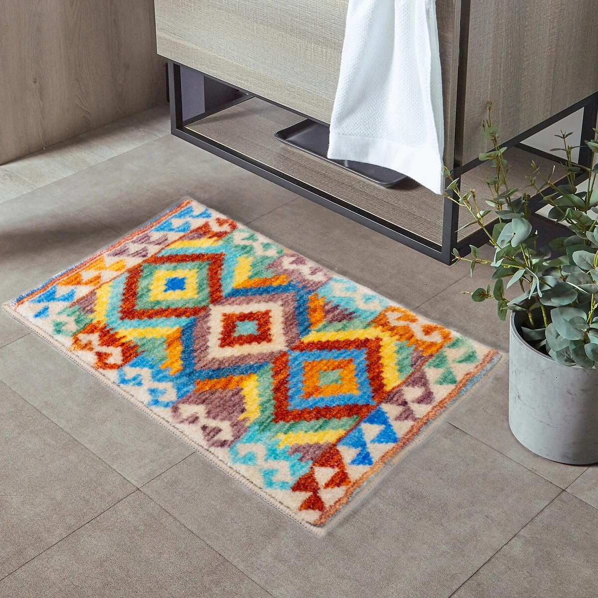 Urtlmaji Boho Bath Mats for Bathroom Non Slip Shaggy Bath