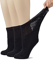 Vista 12 de Hugh Ugoli Calcetines tobilleros de algodón para mujer para diabéticos, anchos, sueltos, elásticos, puntera sin costuras, semiacolchado superior sin