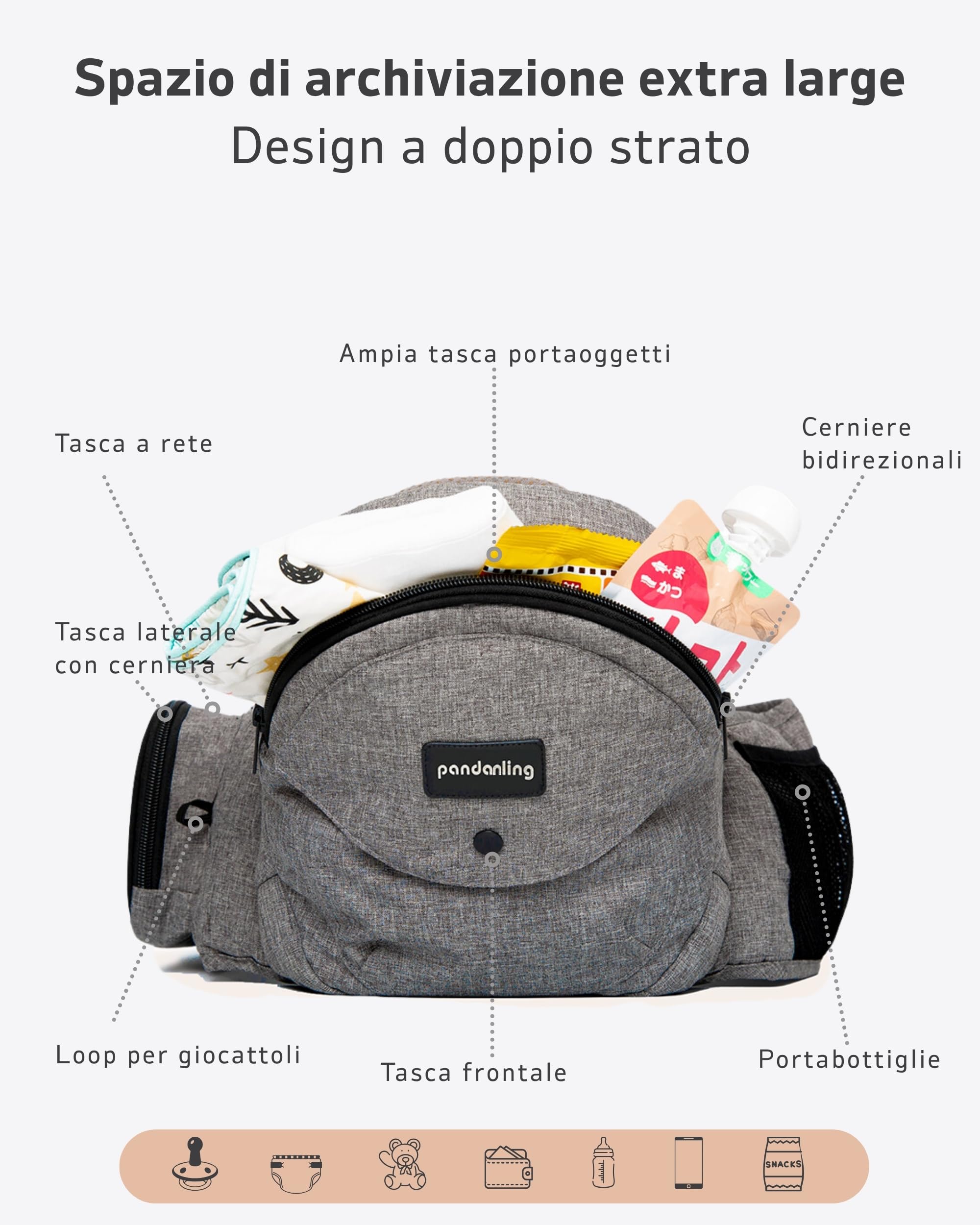 Marsupio Neonato 0-36 Mesi con Estensibile - Vincitore Premio Mom's Choice, Certificato Sicurezza Marsupio per Bambini, Ergonomico per Neonati 3-20 kg (Grigio)