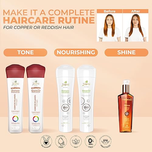 Miniatura 5 de naissant Irish Copper Champú tonificante para el cabello  Depósito de color  Refresca y neutraliza los tonos cobrizos  Sin parabenos, amoníaco ni