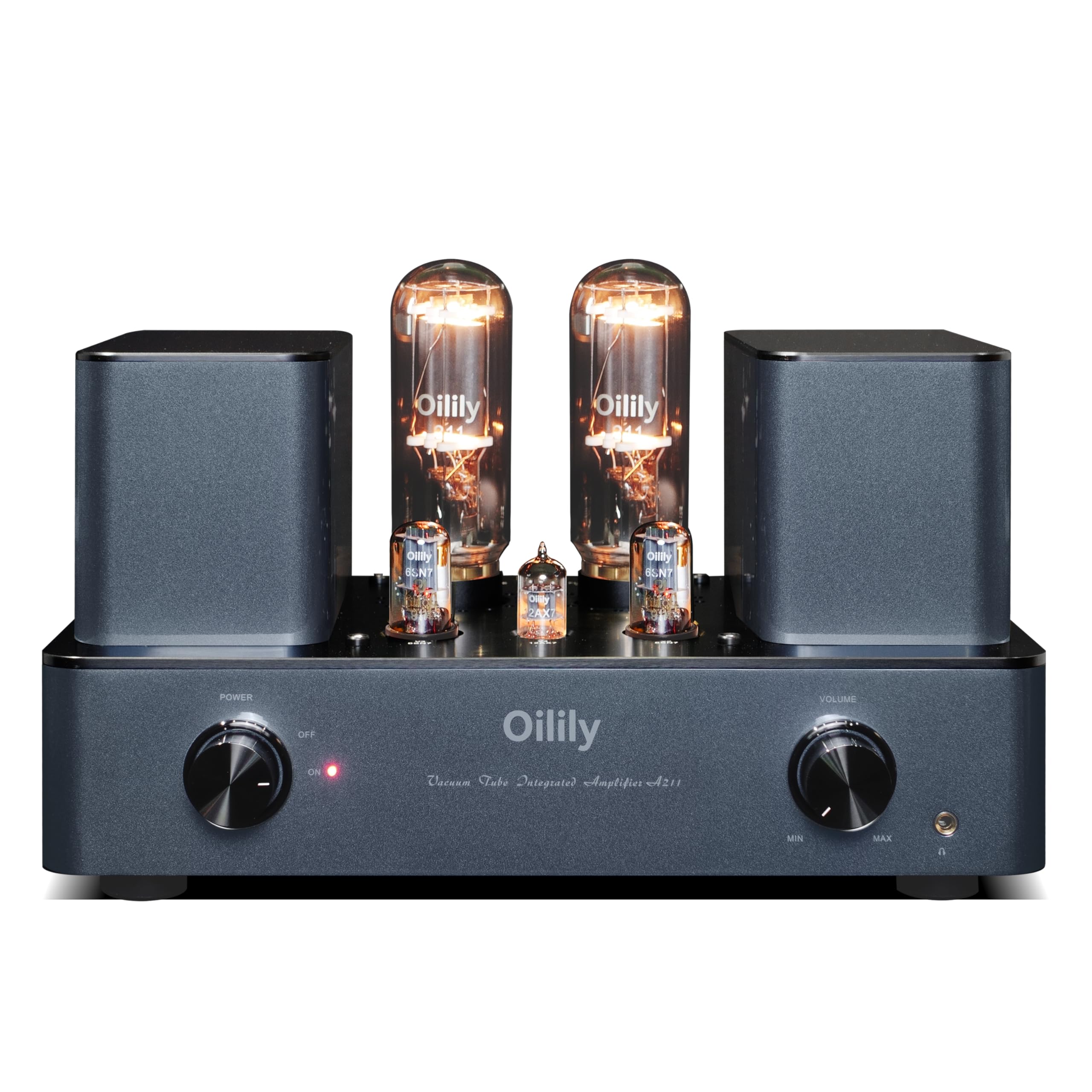 Oilily A211 Vacuum Tube Integrated Amplifier, 12W+12W Class A Single-Ended, 211x2Tube, with 4Ω/8Ω Speaker Output, Perfect for Audiophiles & Home Theater (Black)