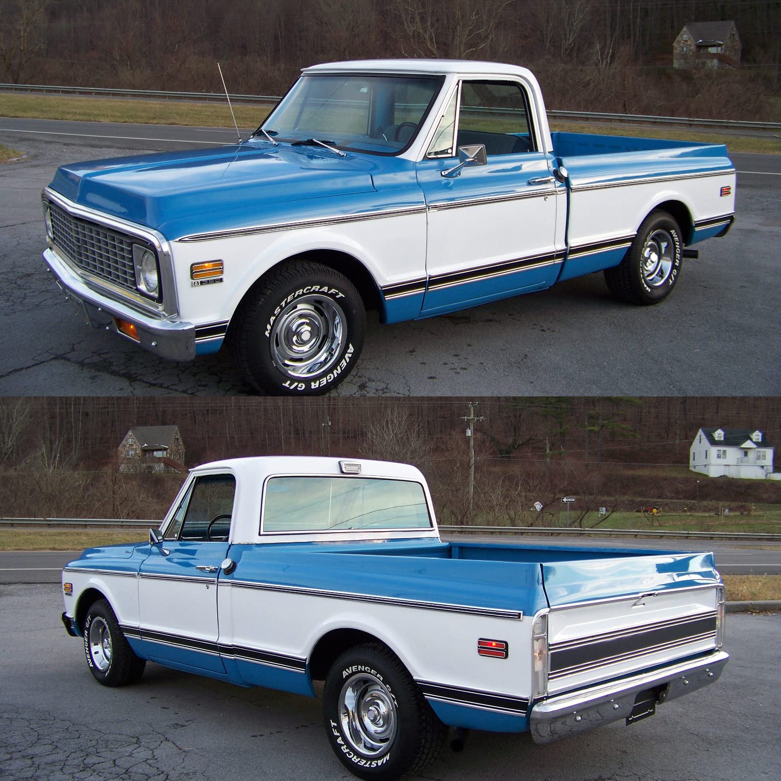 Lot de 4 boîtiers de feux de gabarit avant/arrière rouge ambré compatibles avec les camions Chevrolet GMC 1968-72