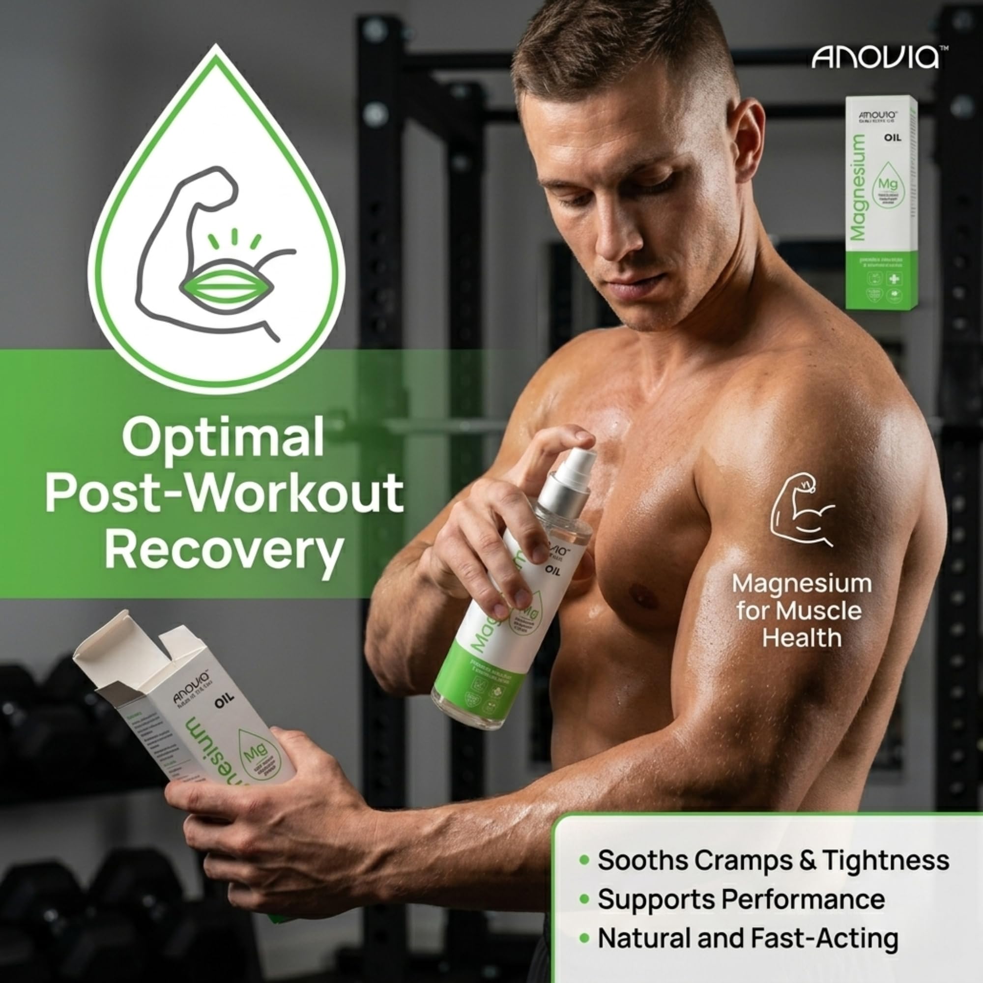 Anovia Magnesium Oil Spray 200ml – Pure High Strength Transdermal