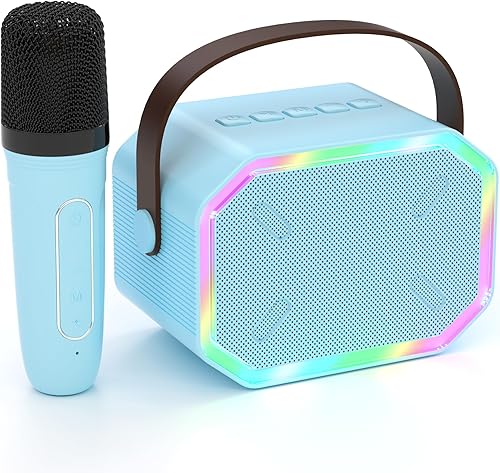 Miniatura 1 de Máquina de karaoke de juguete para niños, micrófono Bluetooth portátil inalámbrico máquina de karaoke de mano con luces LED, para 4, 5, 6, 7, 8, 9,