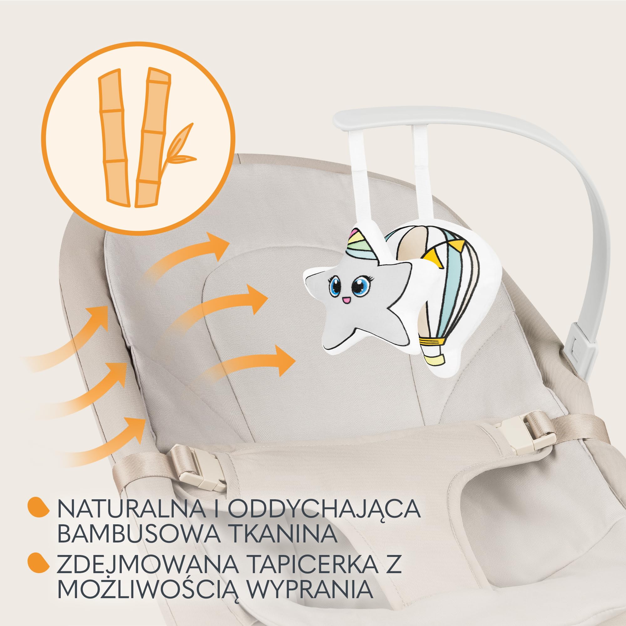 LIONELO LILAC Bujaczek i Leżaczek dla Niemowląt do 9 kg 0-6 miesięcy, Bujak 2 w 1 dla Dzieci, 2 Zabawki, Regulacja Pochylenia, 3 Punktowe Pasy Lekki 3,2 kg Składany na Płasko