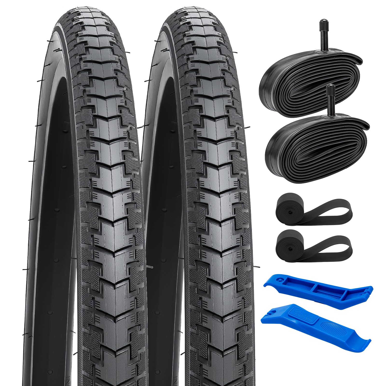 2x Faltbare 24 Zoll Fahrradreifen 24x1 3/8 Mit Schläuchen - Für Rennräder & Rollstühle