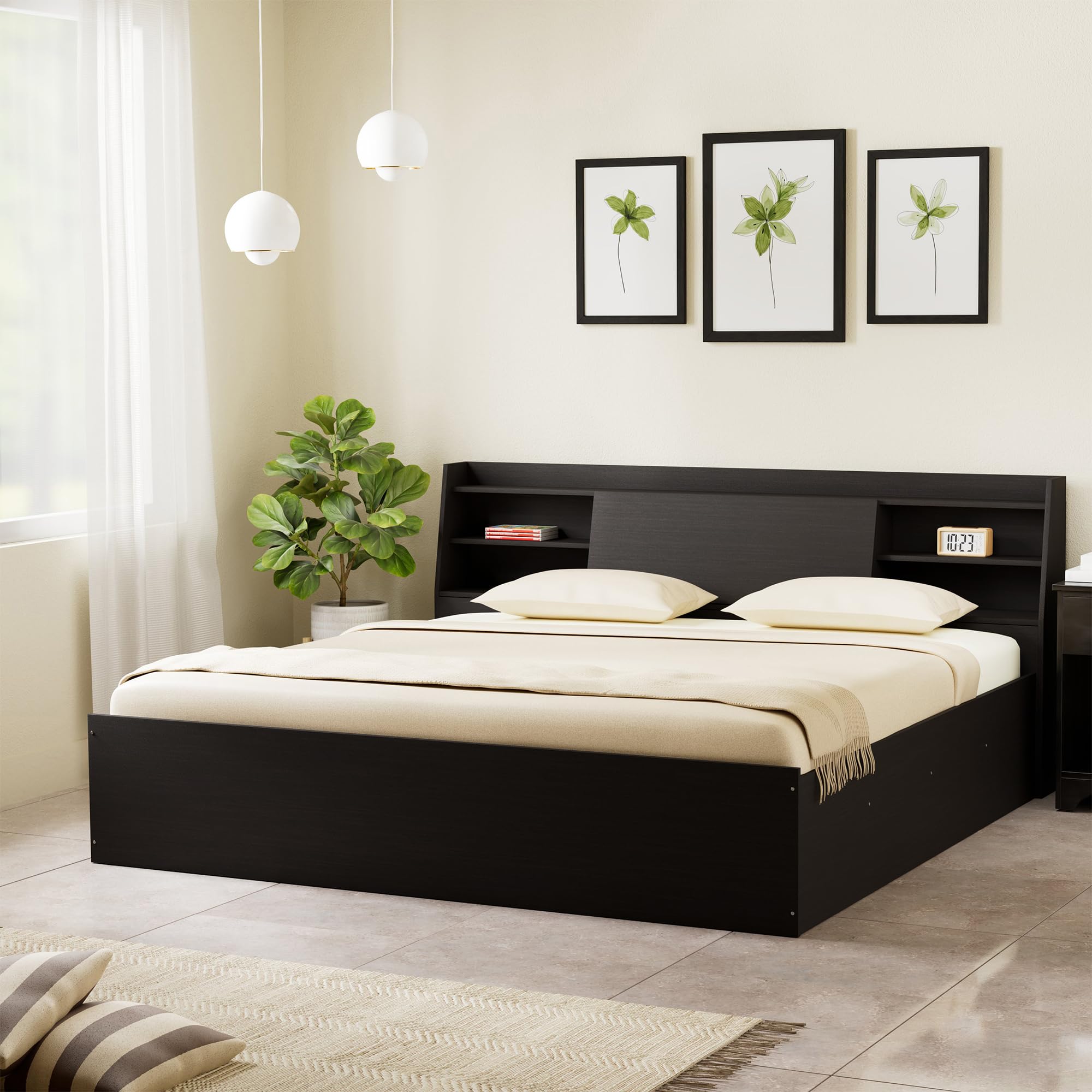 Amazon Brand - Solimo Altamore Engineered Wood King Bed with Headboard and Box Storage (Wenge Finish)-picture-28