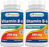 Vista 8 de Best Naturals Vitamina B6 200 mg para adultos, 120 tabletas (120 unidades (paquete de 1))