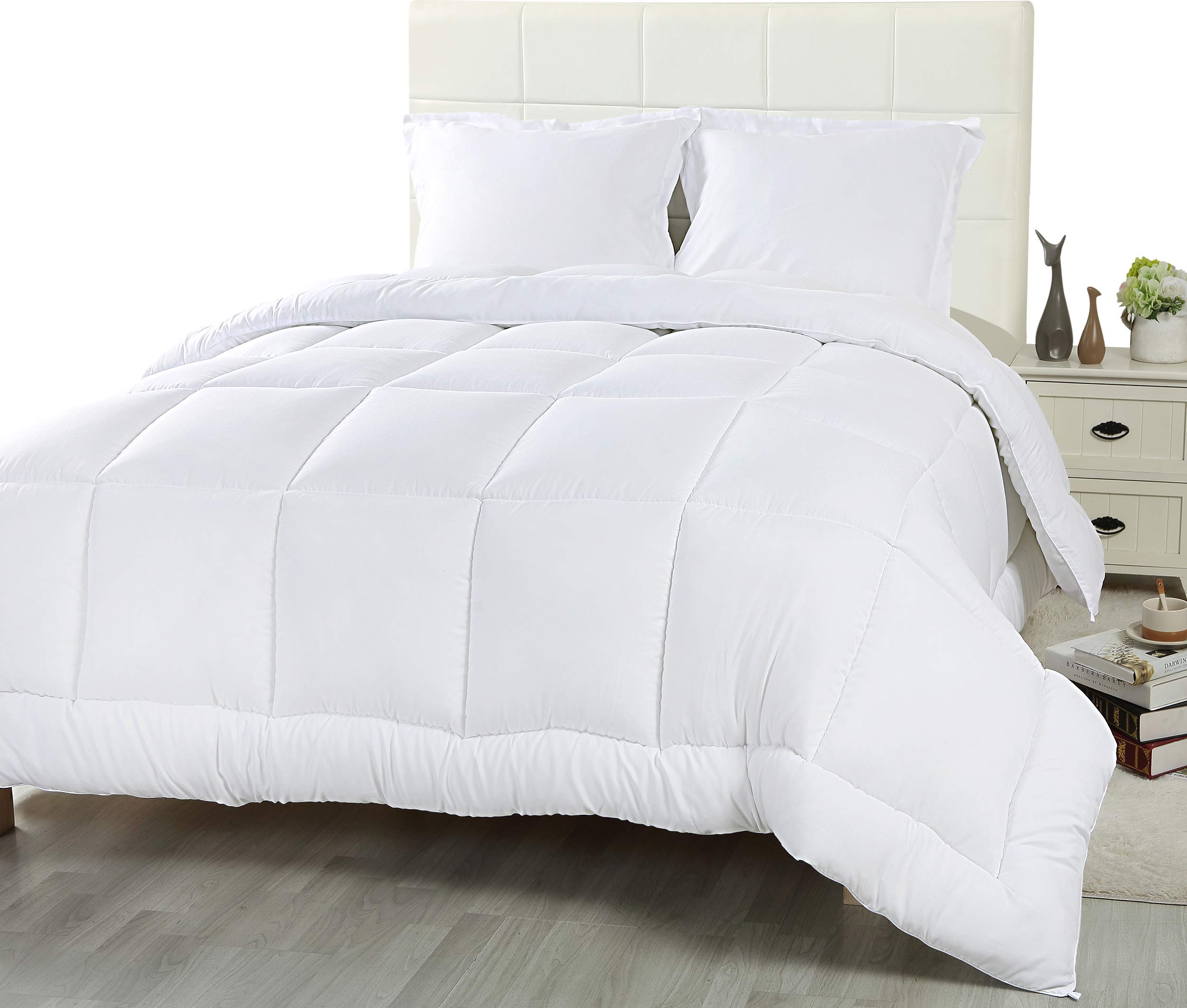 Utopia Bedding Comforter Duvet Insert (Queen) - Ultra Plush Hypoallergenic, Siliconized fiberfill, Down Alternative Comforter (White)