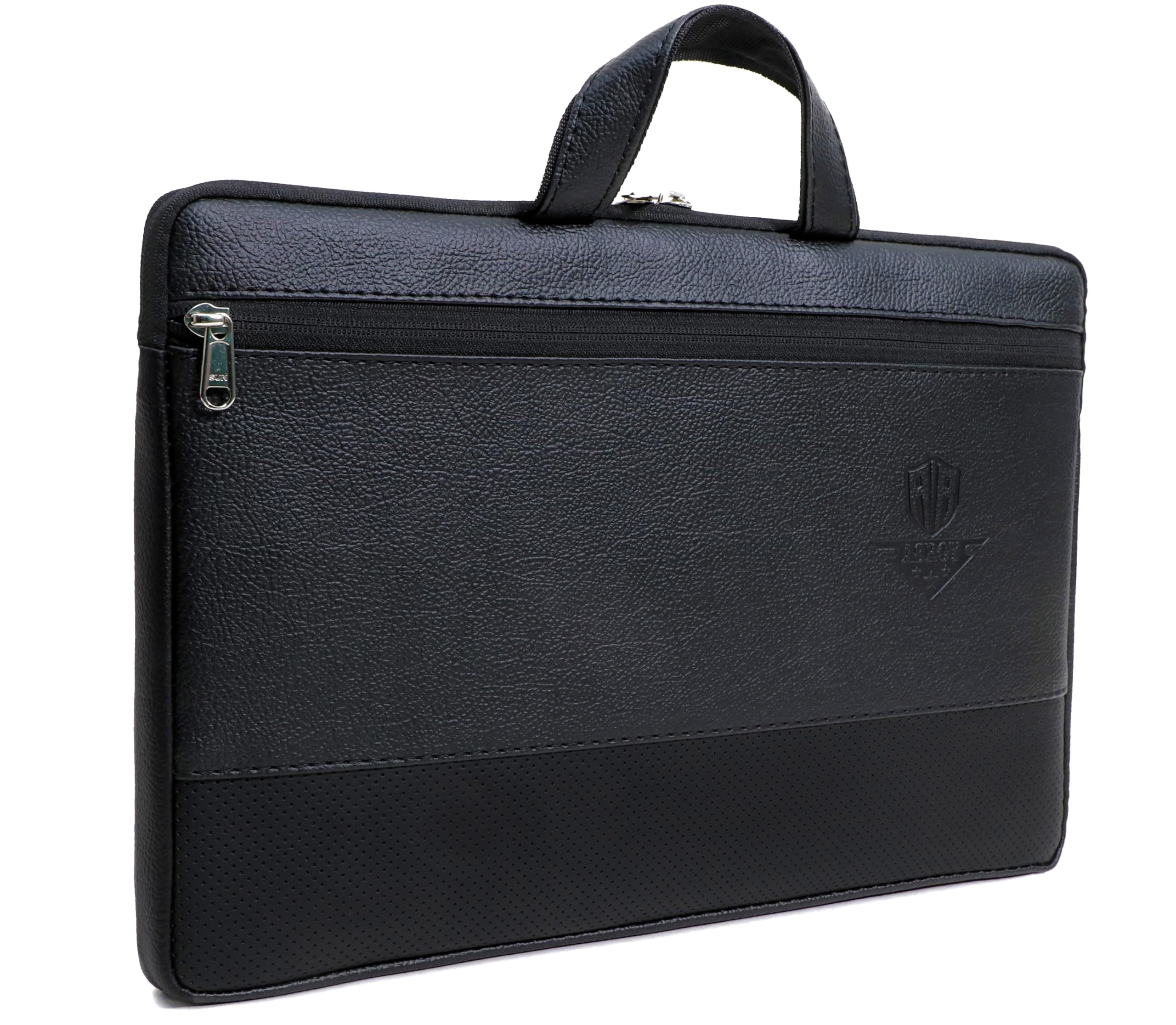 asroyArtificial Leather Material Laptop Bag Sleeve Case Cover Pouch with Handle for(15.6'') inches Suitable for All Laptop, (15.6, Black)… (15.6, LR Black)