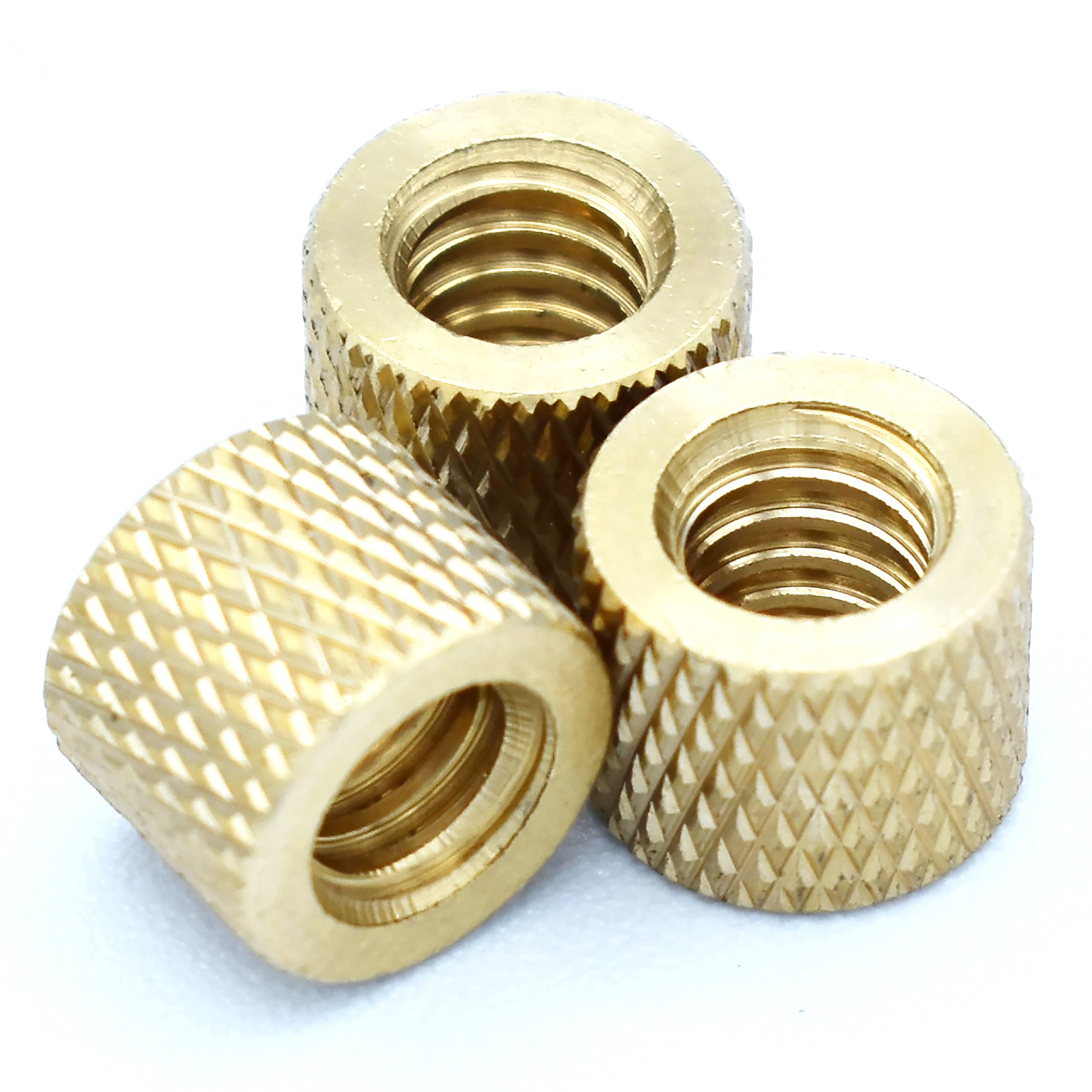 [ J&J Products ] Brass Insert STKB-0420, 1/4-20 Thru-Threaded, 9.9mm OD, 7.9mm Length, Molded in Inserts, 25pcs