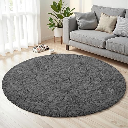 Miniatura 32 de Alfombra de Área de 8 x 10 pies para Sala de Estar: Alfombras Negras Ultra Suaves y Esponjosas Shag, Alfombra Grande de Felpa Difusa Antideslizante