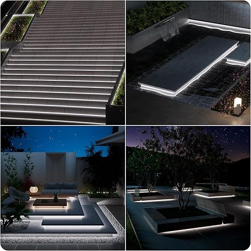 Miniatura 6 de PAUTIX COB - Tira de luz LED IP67 impermeable 32.8 pies, 6000 K luz blanca diurna 4800 LED CRI90+ 24V súper brillante, tira de luz LED de silicona