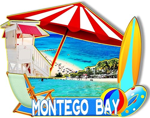 Miniatura 1 de Montego Bay Jamaica - Imán de madera 3D para nevera, recuerdos coleccionables, decoración hecha a mano, artesanías 2