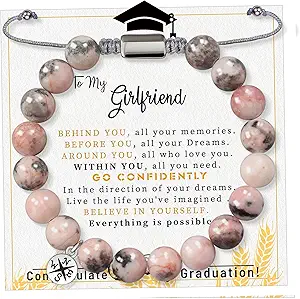 Stocking Stuffers for Teens, Christmas Gifts for Mom from Daughter Beaded Bracelets for Women Teen Girl Gifts Adjustable Charm Link Bead Birthday Graduation Gift for Her Girlfriend Sister