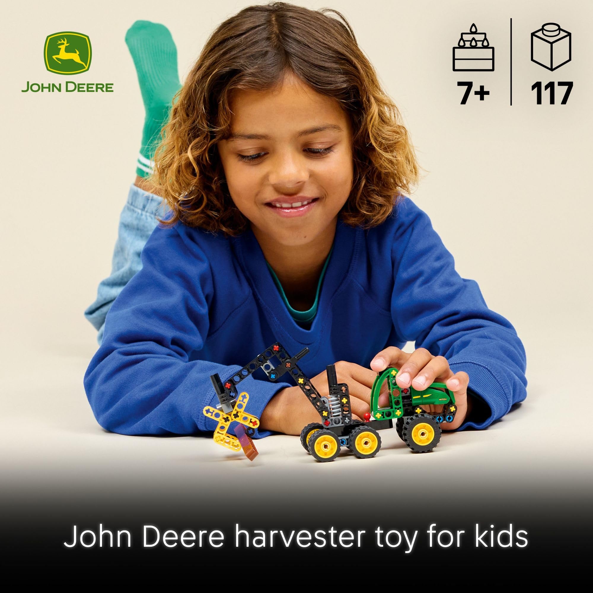 LEGO Technic John Deere 1470H Wheeled Harvester Building Toy for Kids - Heavy Vehicle Playset W/Realistic Suspension & Steering - STEM Toy for Boys & Girls, Ages 7+ - Gift Idea for Birthdays - 42218