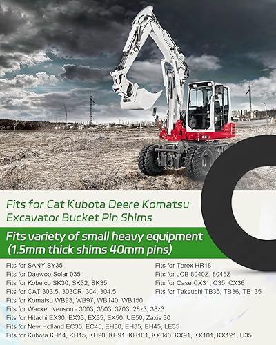 Miniatura 2 de Kit de cuñas de pasador de cubo para excavadora de 1.575 pulgadas (1.575 in) para Cat Kubota Deere Komatsu, variedad de equipos pequeños y pesados,
