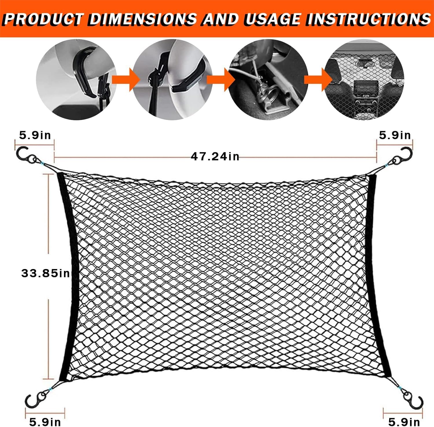 Grilles Pare Chien pour Lotus Evora/Eletre/Emeya, Grille pour Chiens pour Coffre, Couche Double Durable Grille Chien Voiture Filet pour Le SièGe ArrièRe