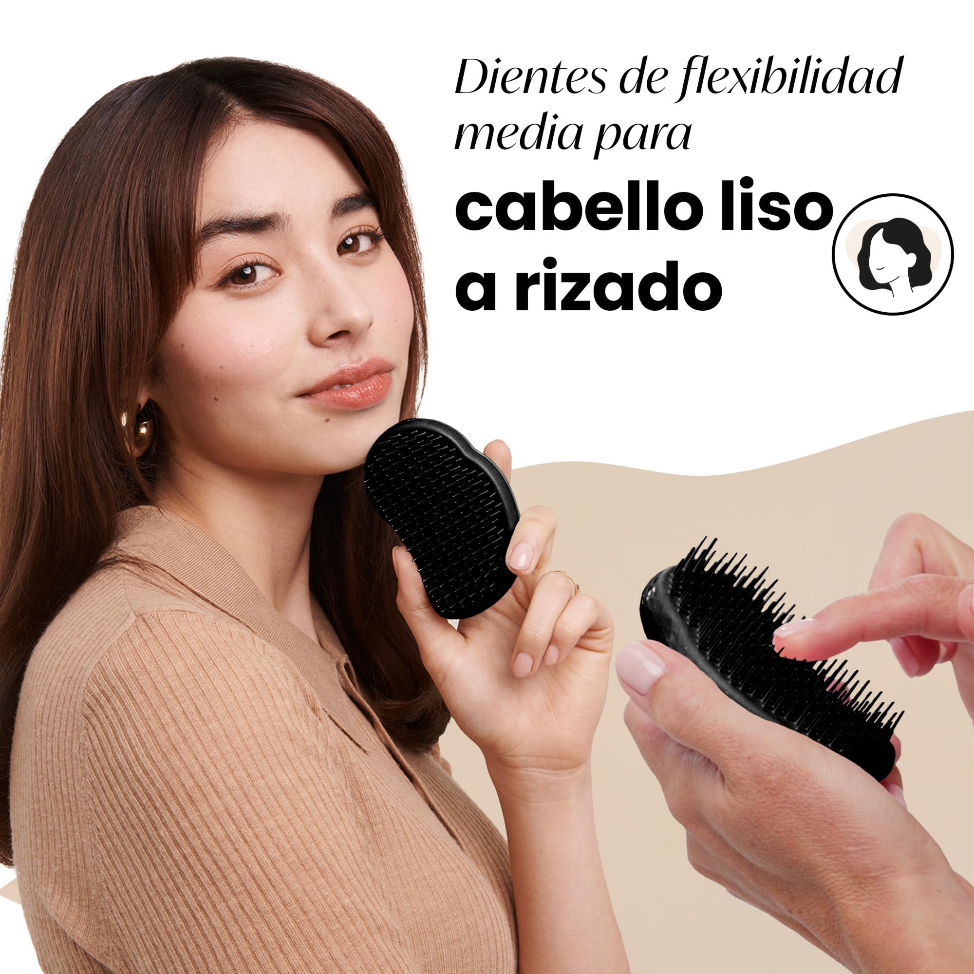 Tangle Teezer Original Detangler Hairbrush - Cepillo Desenredante para Pelo Seco y Mojado - Apto para Todo Tipo de Cabello - Púas de Doble Altura para Menos Rotura y Sin Nudos - Negro Pantera