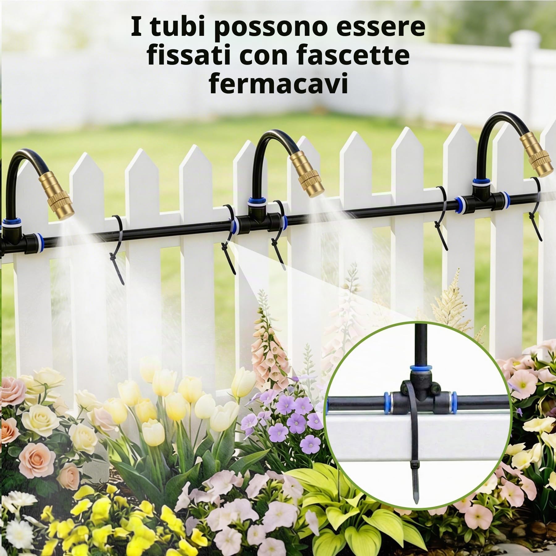 Forever Speed 360° Kit Irrigazione Giardino Automatica, Irrigazione a Goccia con Ugelli Regolabili Sistema Irrigazione Automatica per Giardini, Prati, Piante in Vaso, Serre (20m)